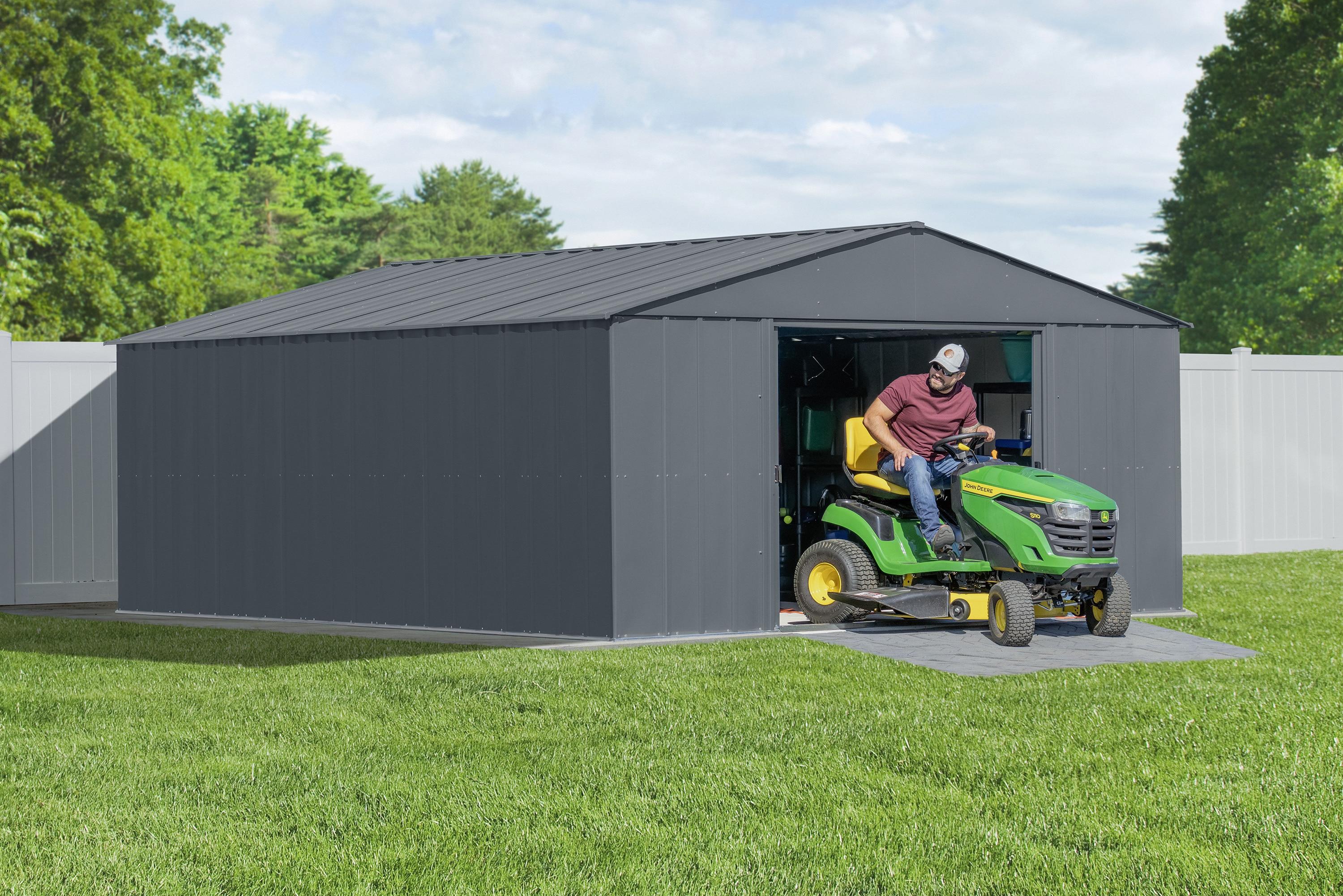 Arrow 14 ft. W x 17 ft. D Galvanized Steel Storage Shed