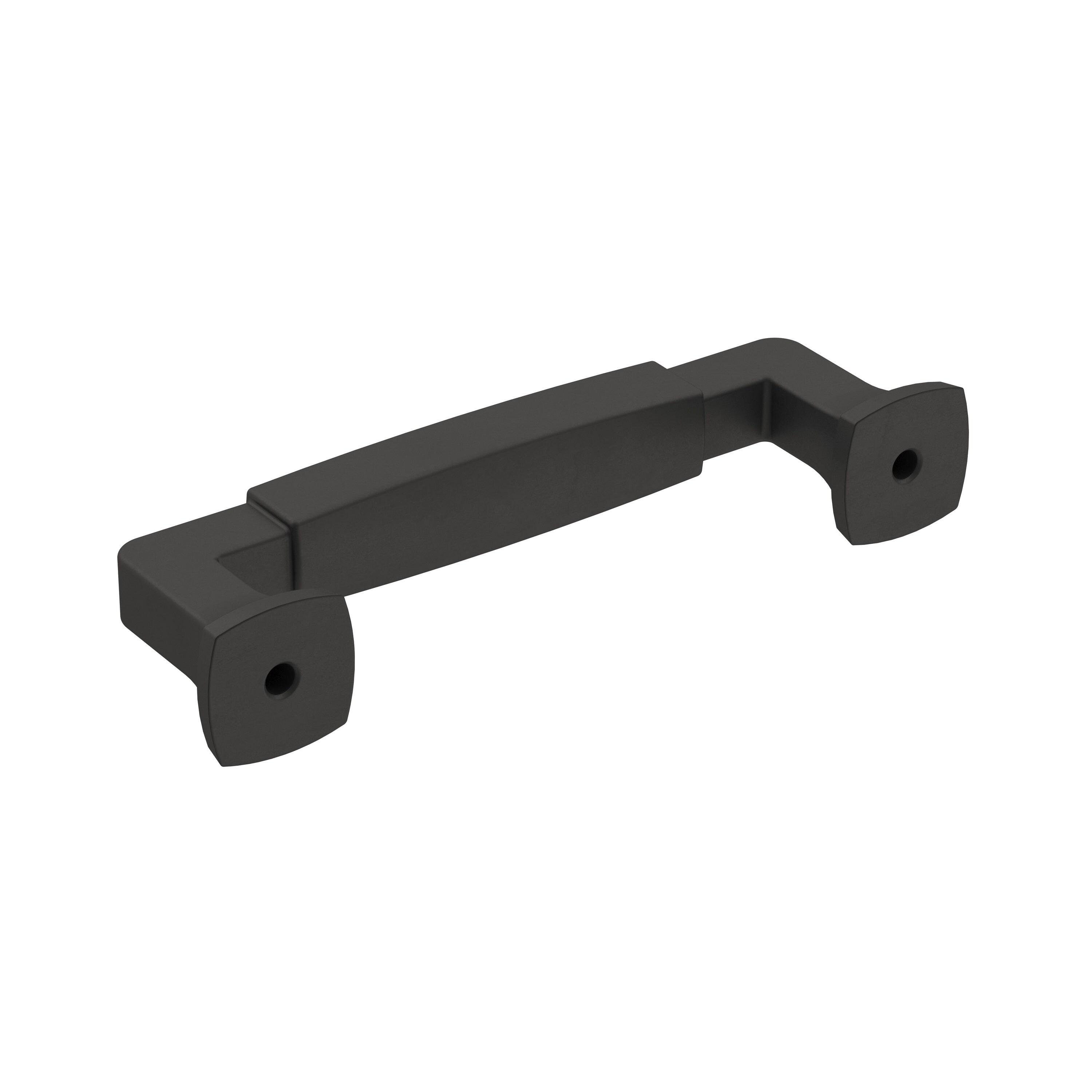 Amerock Stature 3-3/4 inch (96mm) Center-to-Center Matte Black Cabinet Pull