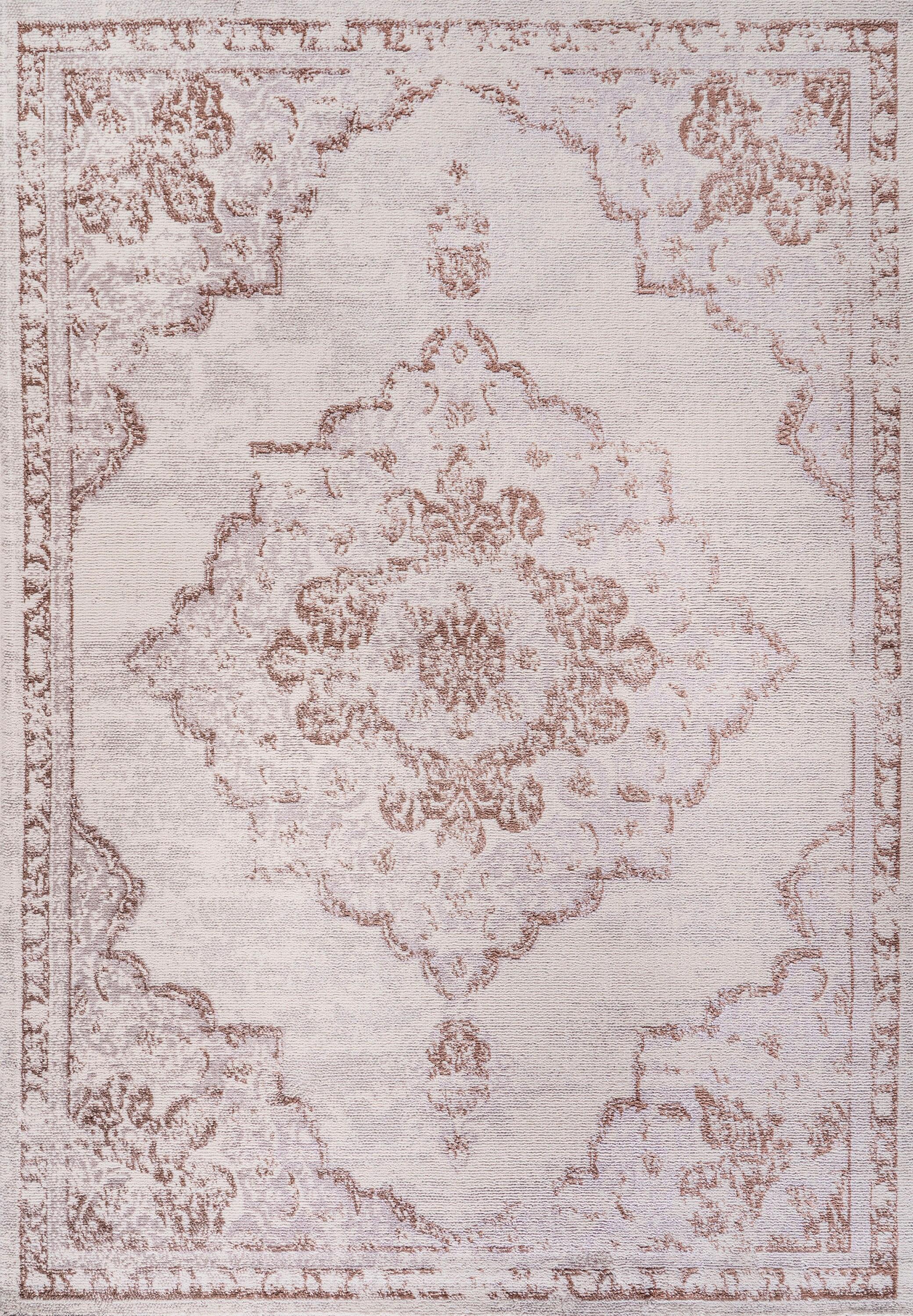 8'x10' Alhambra Ornate Medallion Modern Area Rug, Cream/Red - JONATHAN Y