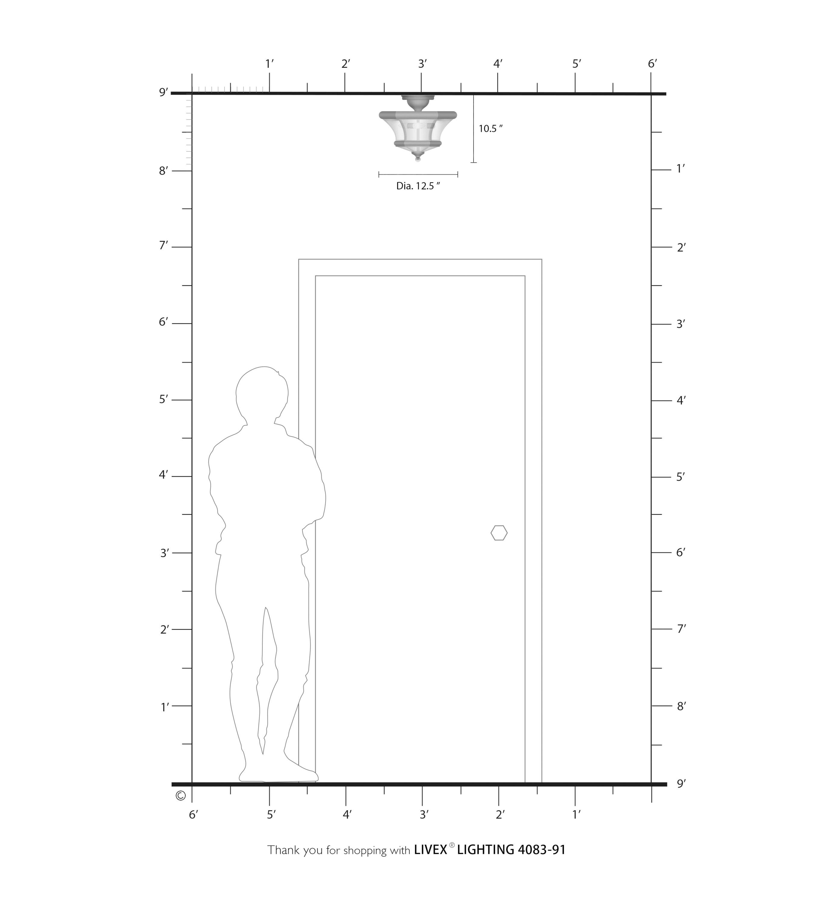Livex Lighting Monterey 3 - Light Flush Mount in  Brushed Nickel