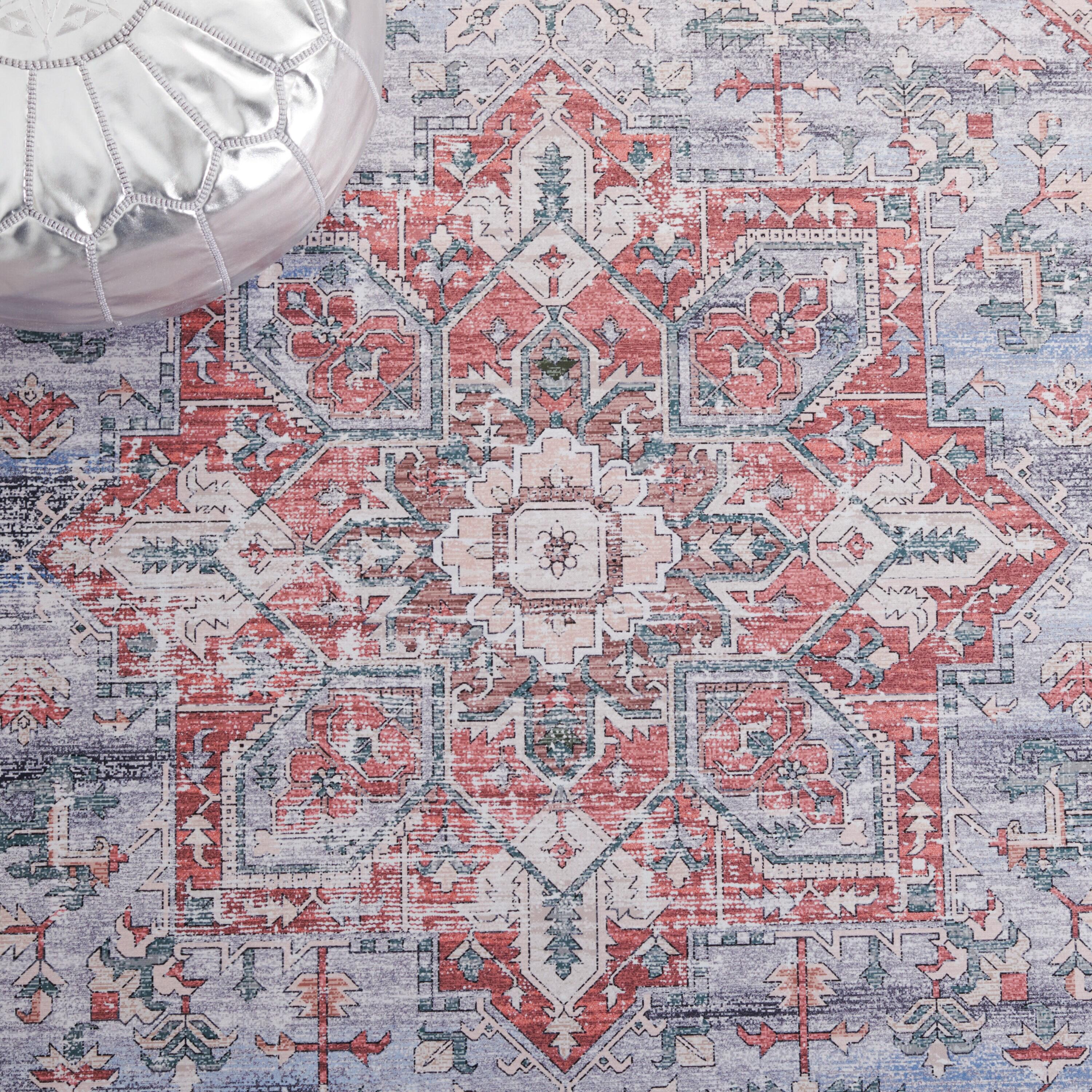 Tucson Vintage Persian TSN102 Power Loomed Machine Washable Skid-Resistant Indoor Area Rug - Grey Blue/Rust - 8'x10' - Safavieh
