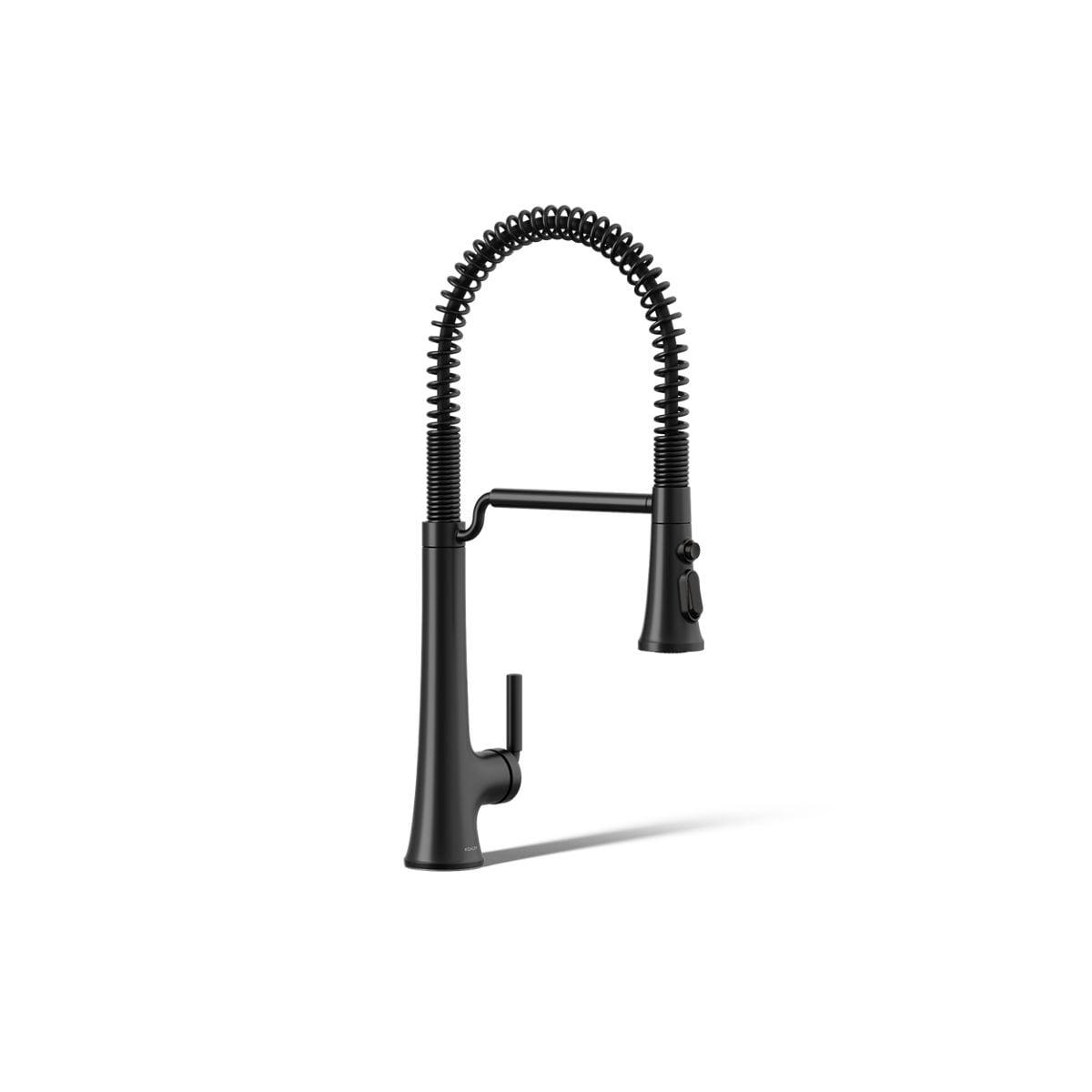 Kohler Tone Single Handle Semi-Professional Pre-Rinse Kitchen Sink Faucet with Three-Function Pull Down Sprayer