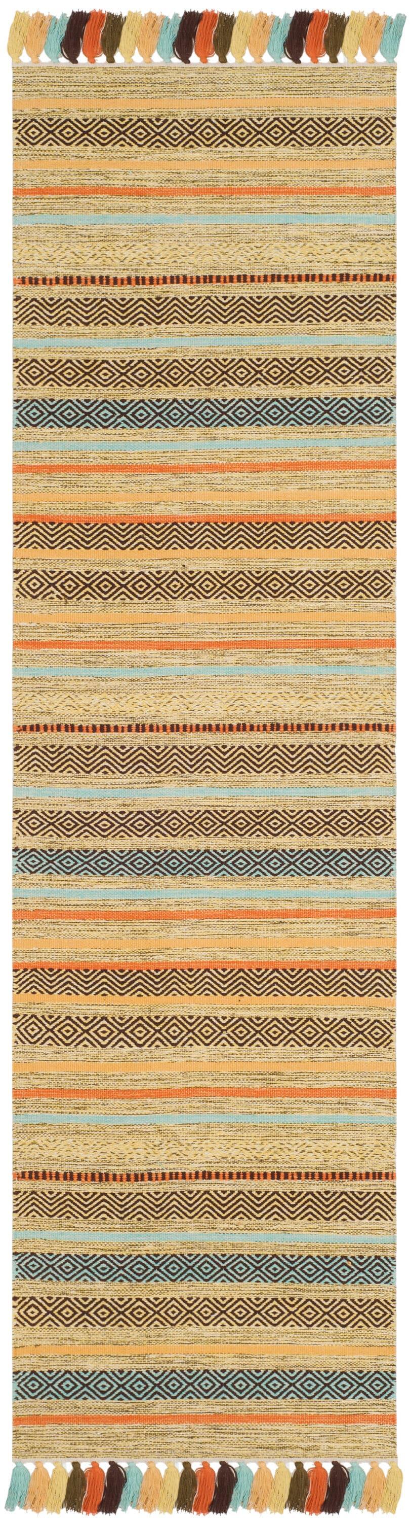 Montauk MTK901 Hand Woven Indoor Runner Rug - Green/Multi - 2'3"x8' - Safavieh.