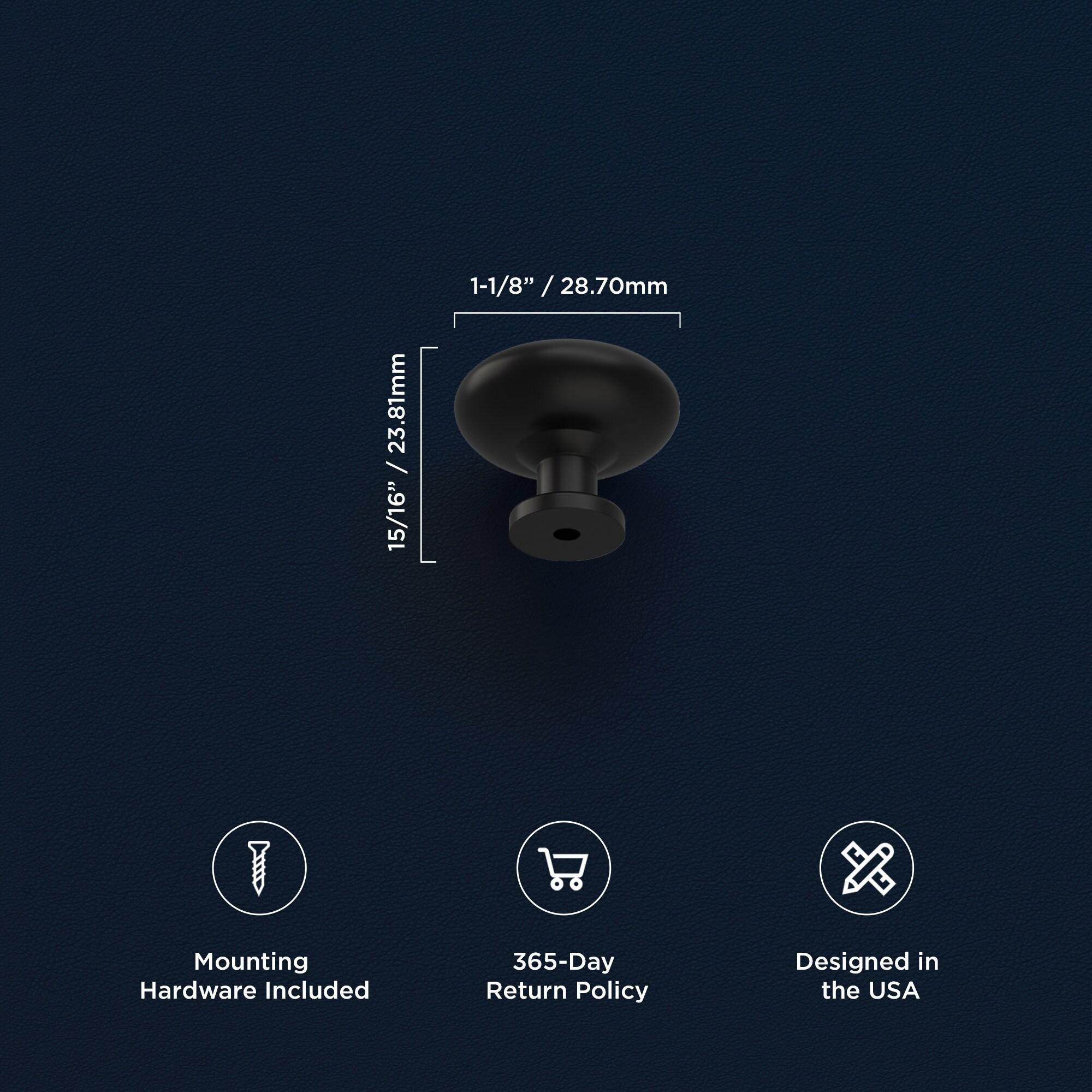 Heritage Designs Kitchen Cabinet Knobs, 1 1/8" Round Knob Pull for Doors, Drawers and Dressers