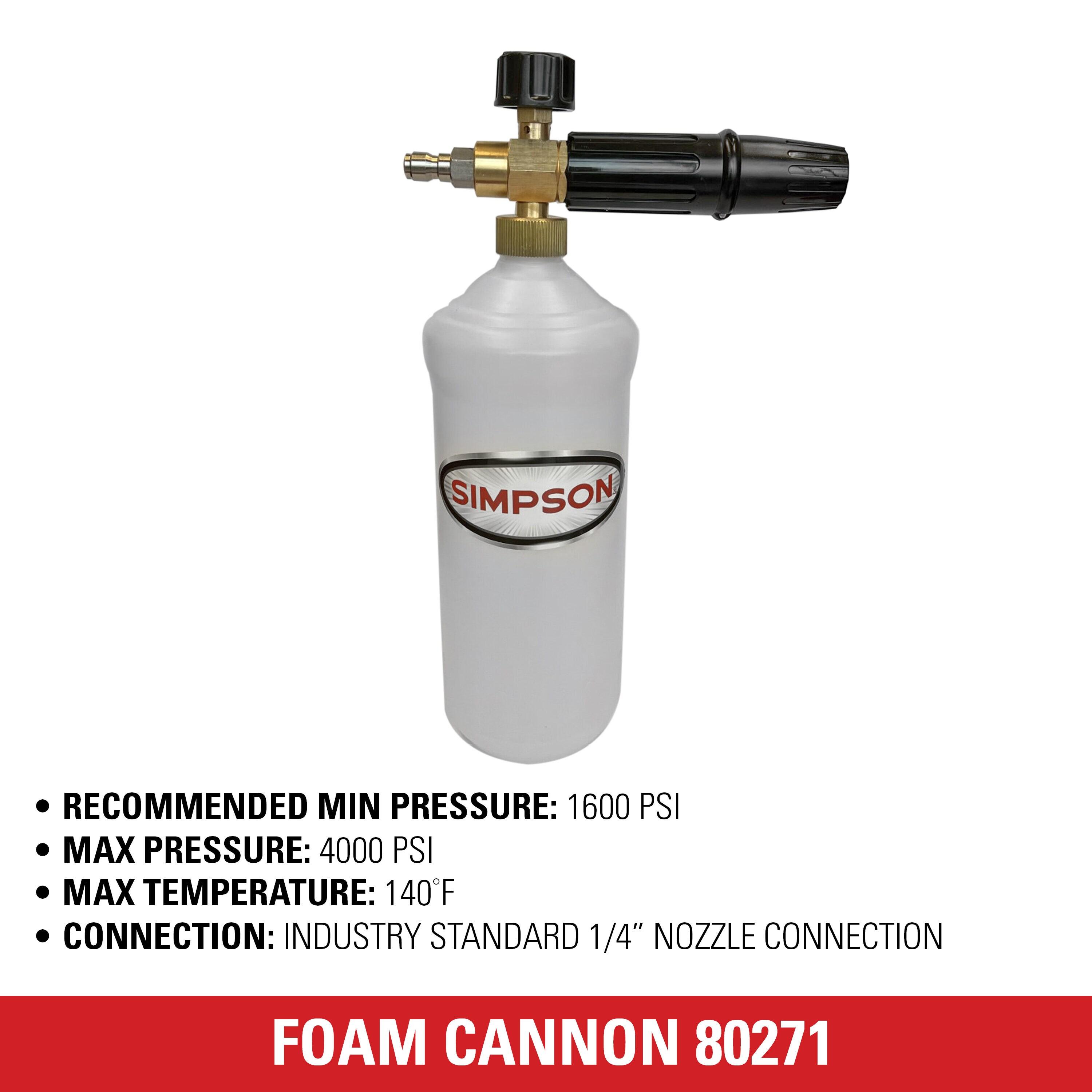 Simpson 80271 Pressure Washer High-Pressure Foam Cannon, Rated up to 4000 PSI - Quantity 1