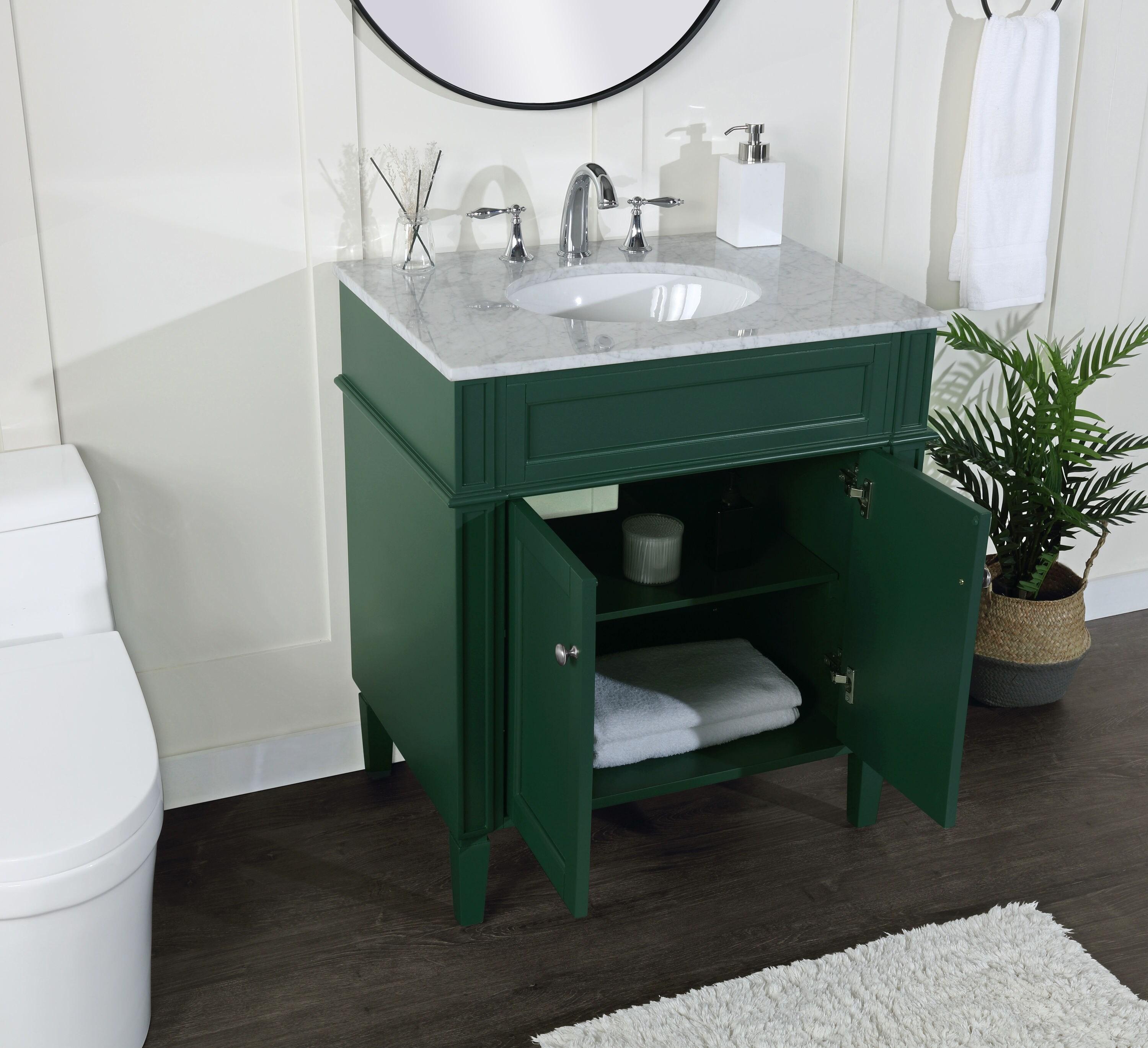 Elegant Decor  30 in. Single Bathroom Vanity in Green