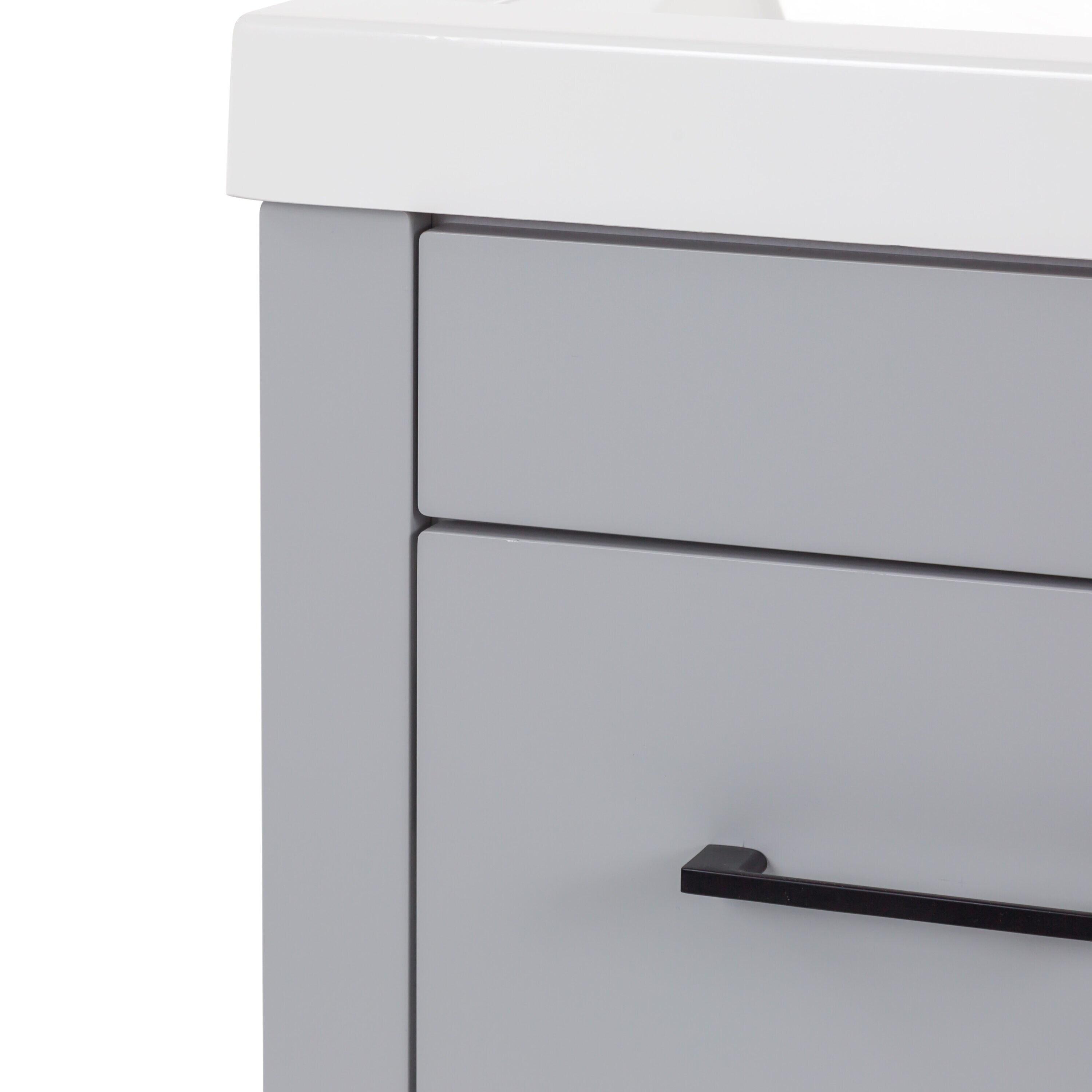 Diamond NOW Winnie 18-in Pearl Gray Single sink Bathroom Vanity with White Cultured marble Top
