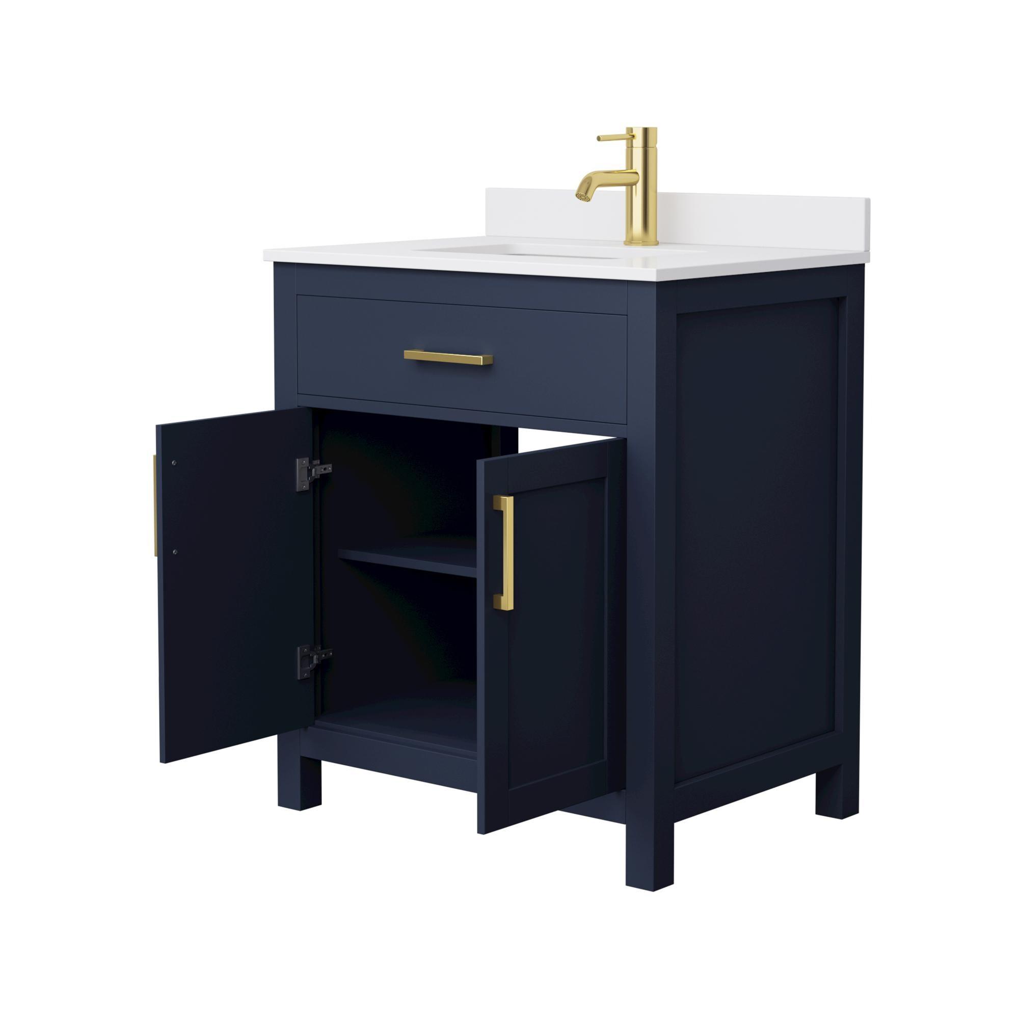 Wyndham Collection Beckett 30" Freestanding Single Bathroom Vanity with Cultured Marble Top