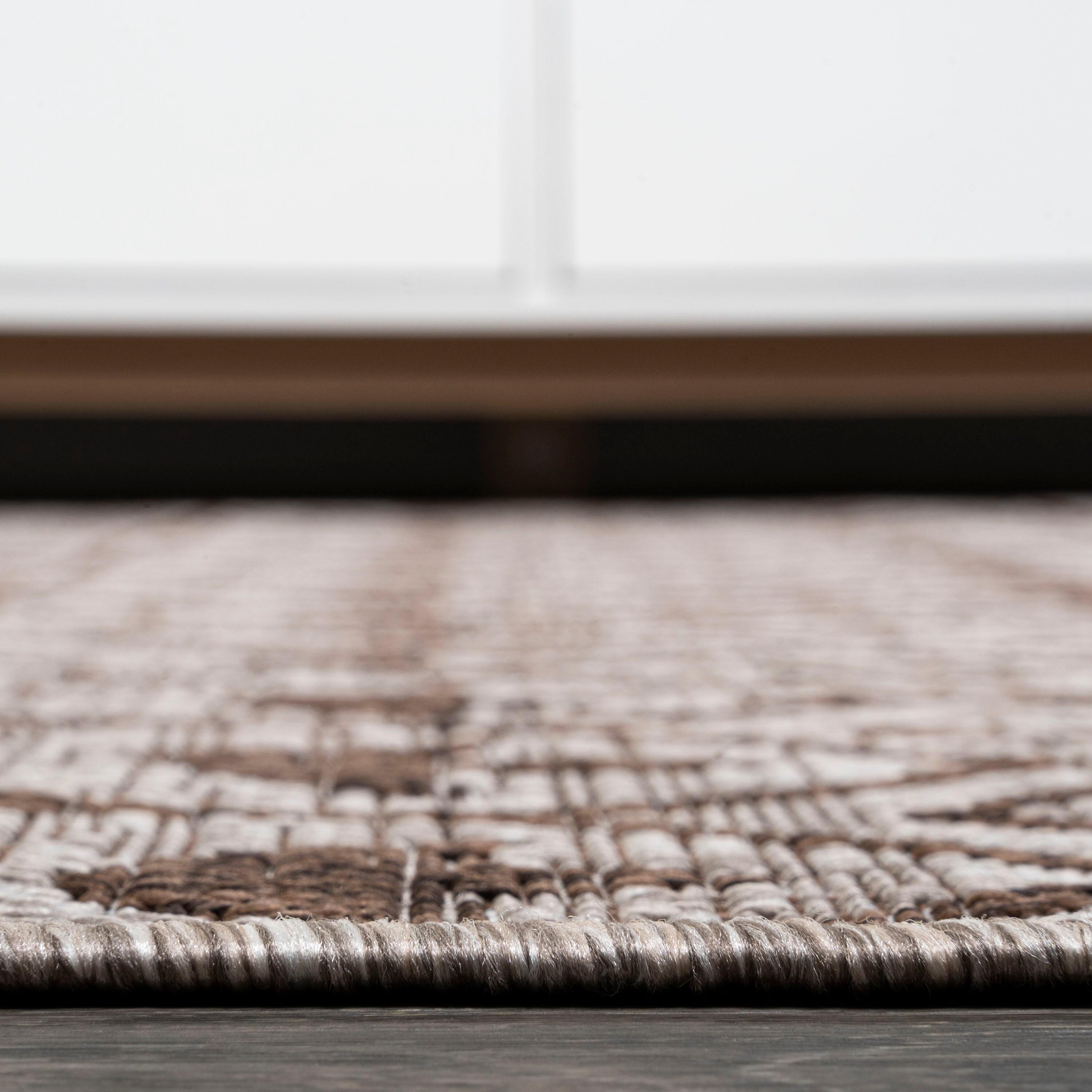 3'x5' Kafel  Bohemian Indoor/Outdoor Area Rug, Beige/Brown - JONATHAN Y
