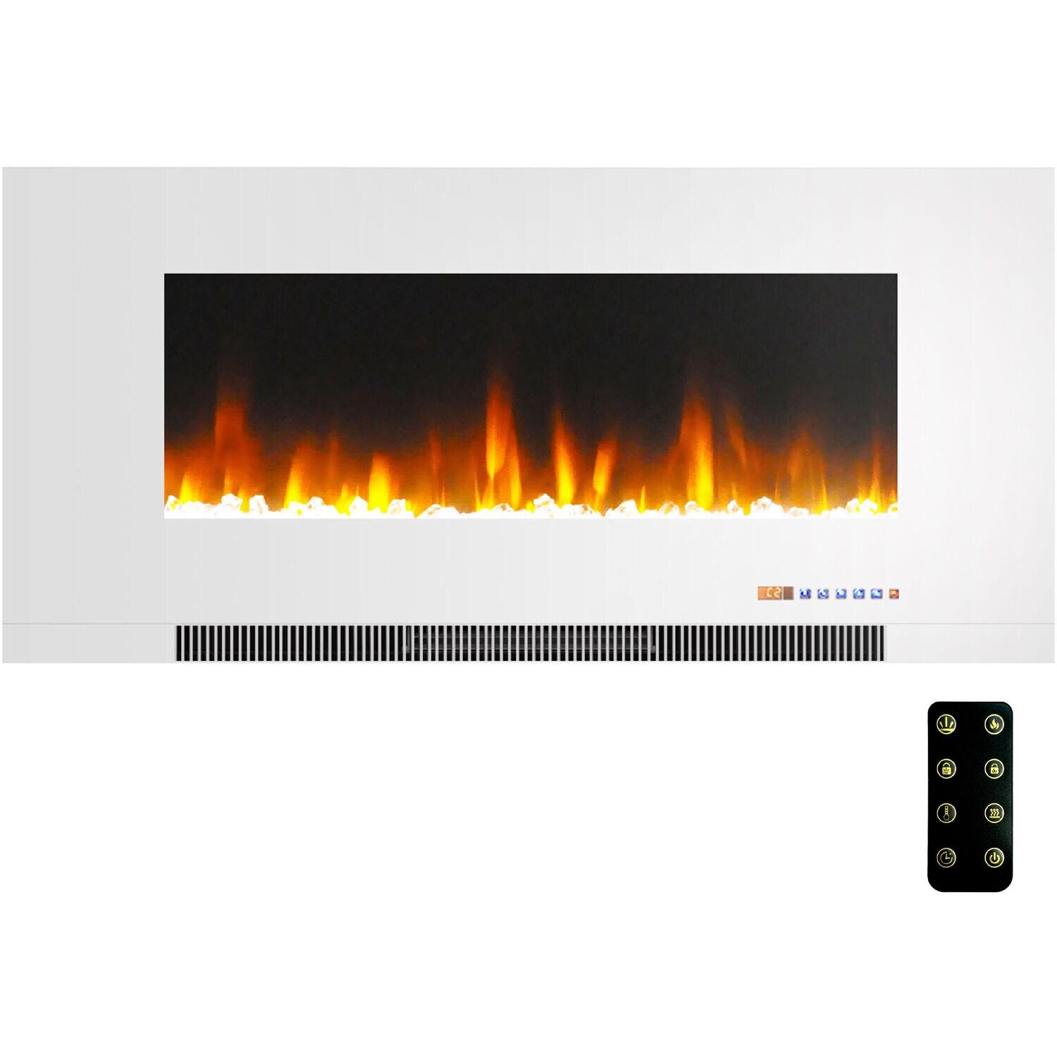 Cambridge Cambridge Wall Mount Electric Fireplace Heater with Remote Control for Indoor Use in Living Room, Bedroom, Home Office