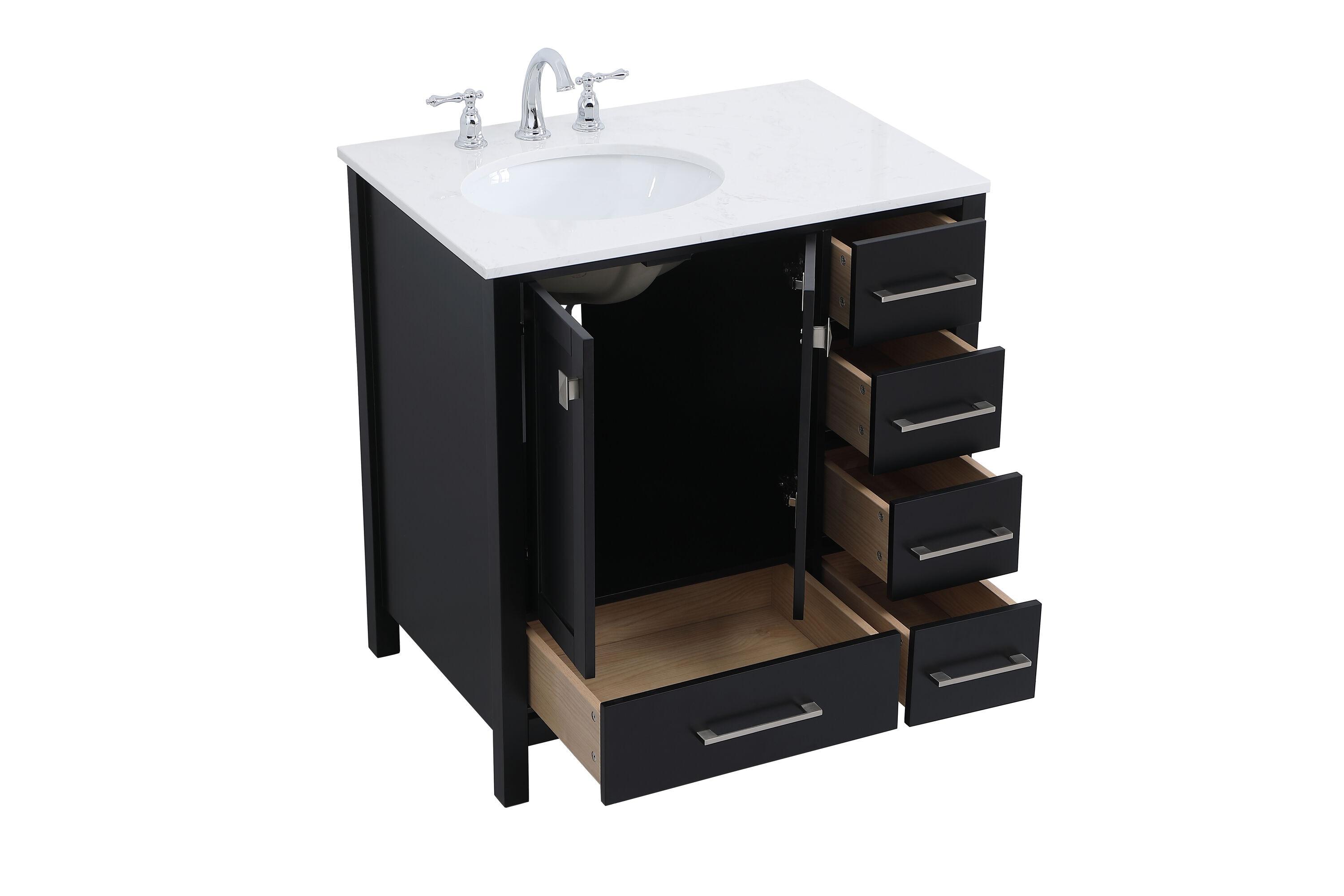 Irene 54'' Single Bathroom Vanity with Engineered Marble Top