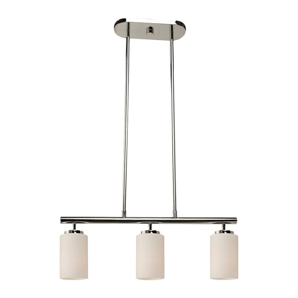 Generation Lighting Oslo 3 -Light Chrome Transitional Opal glass Cylinder Medium Hanging Kitchen island light