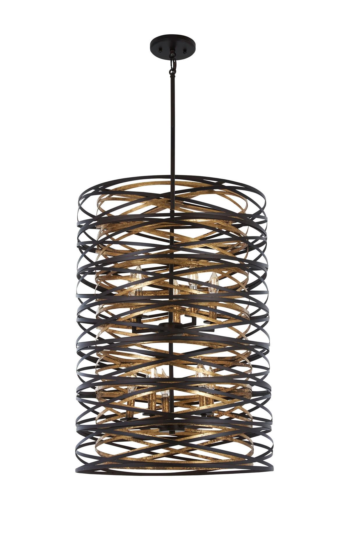 Minka Lavery Vortic Flow 21" Wide Dark Bronze and Gold 10-Light Pendant