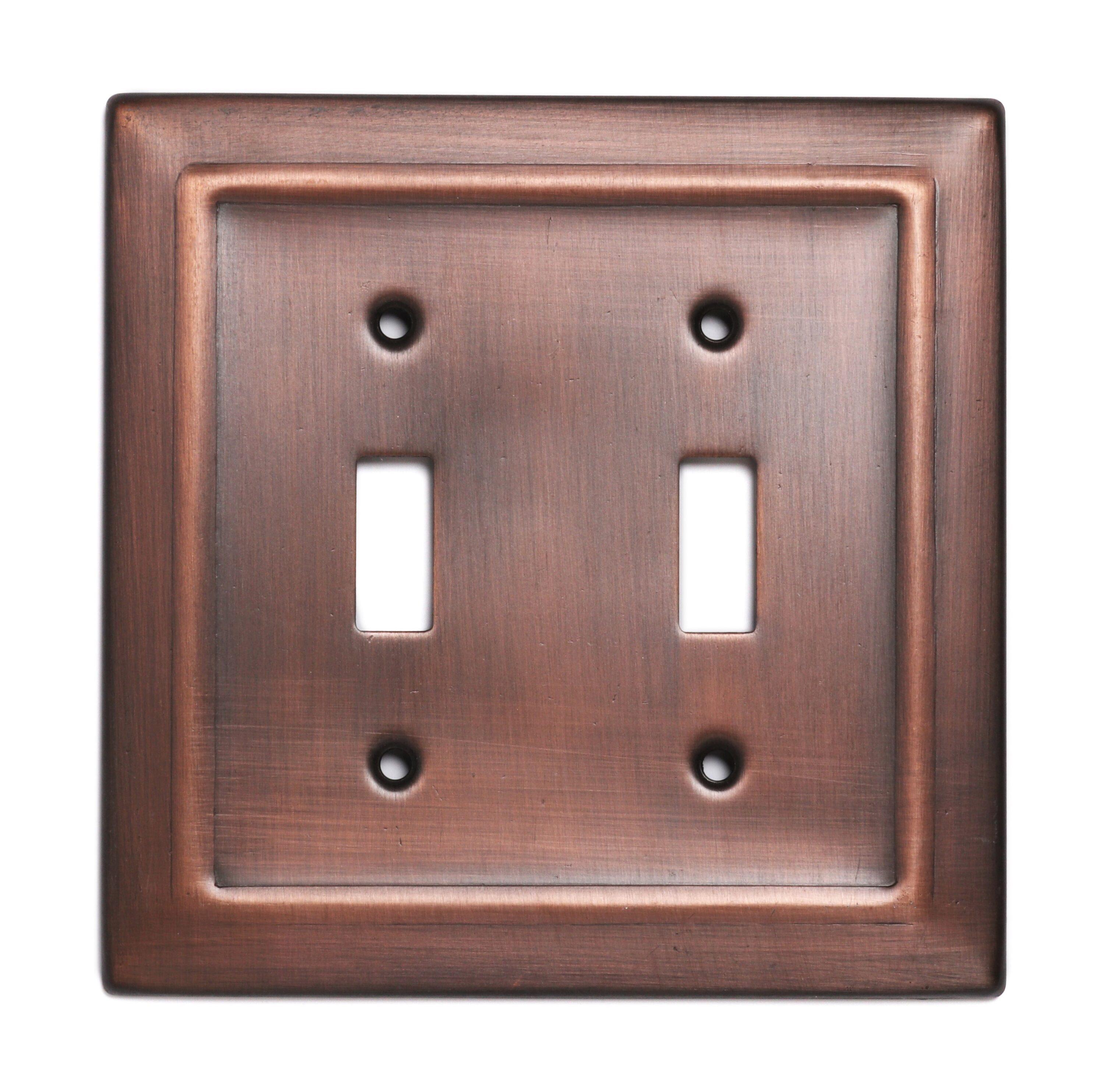 Monarch Abode Architectural 2 - Gang Toggle Light Switch Standard Wall Plate (Set of 2)