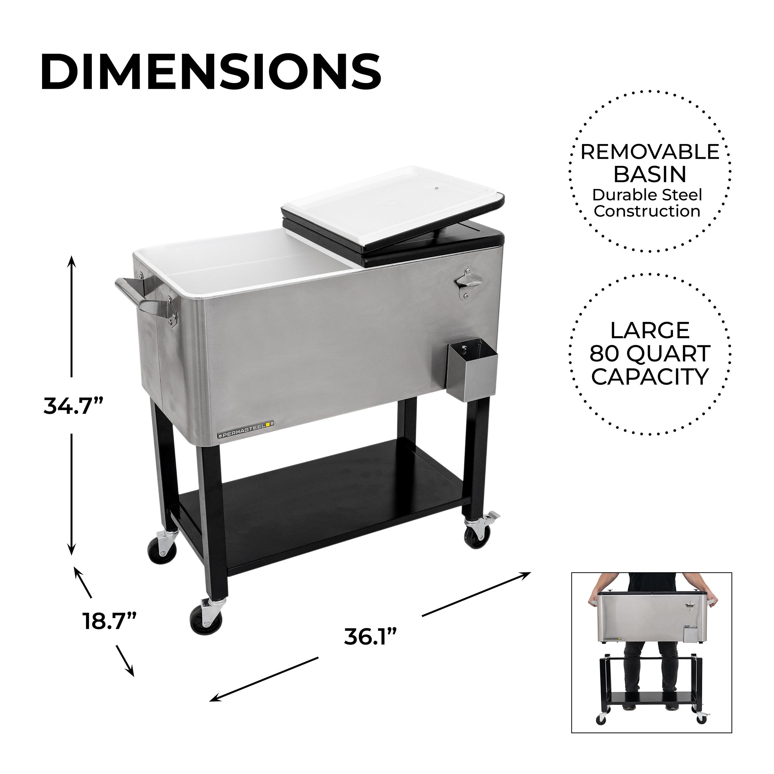 Permasteel 80-Qt Outdoor Patio Cooler with Removable Basin