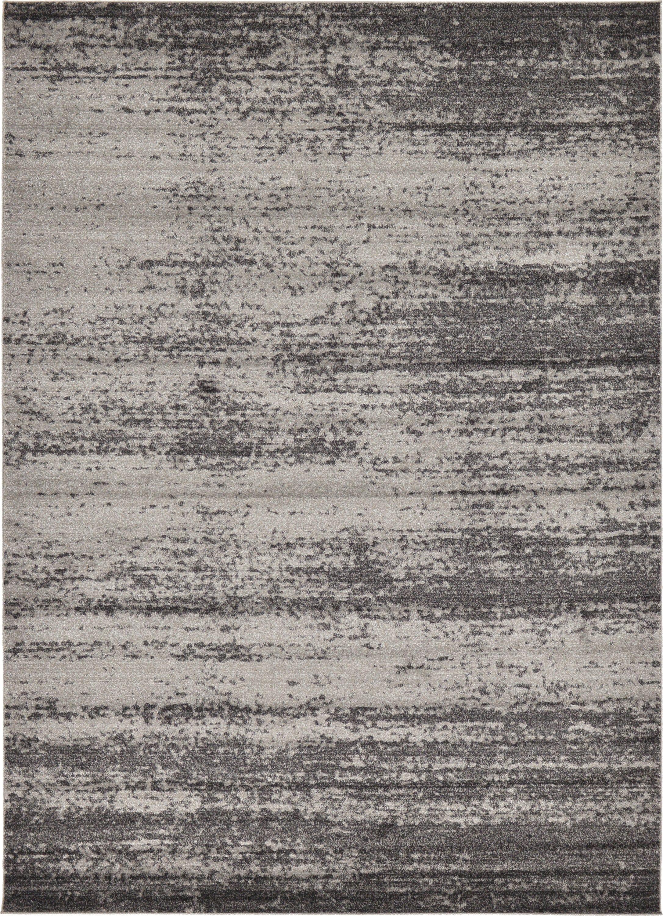 Unique Loom Del Mar Collection Area Rug - Lucille (7' 10" x 11' Rectangle Dark Gray/Ivory)