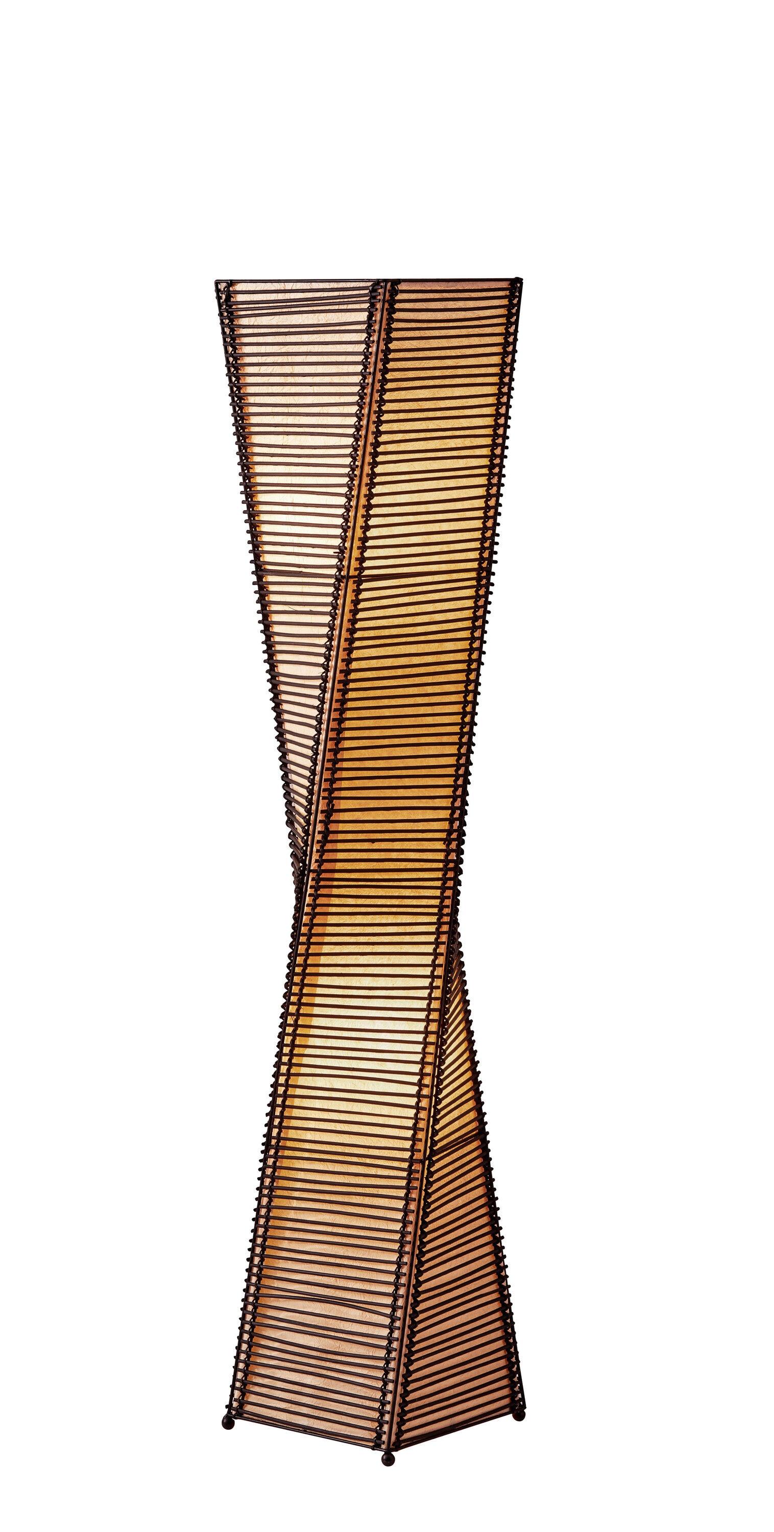 Stix Floor Lantern Black - Adesso: Twisting Cane Stick Design, ETL Listed, No Assembly Required