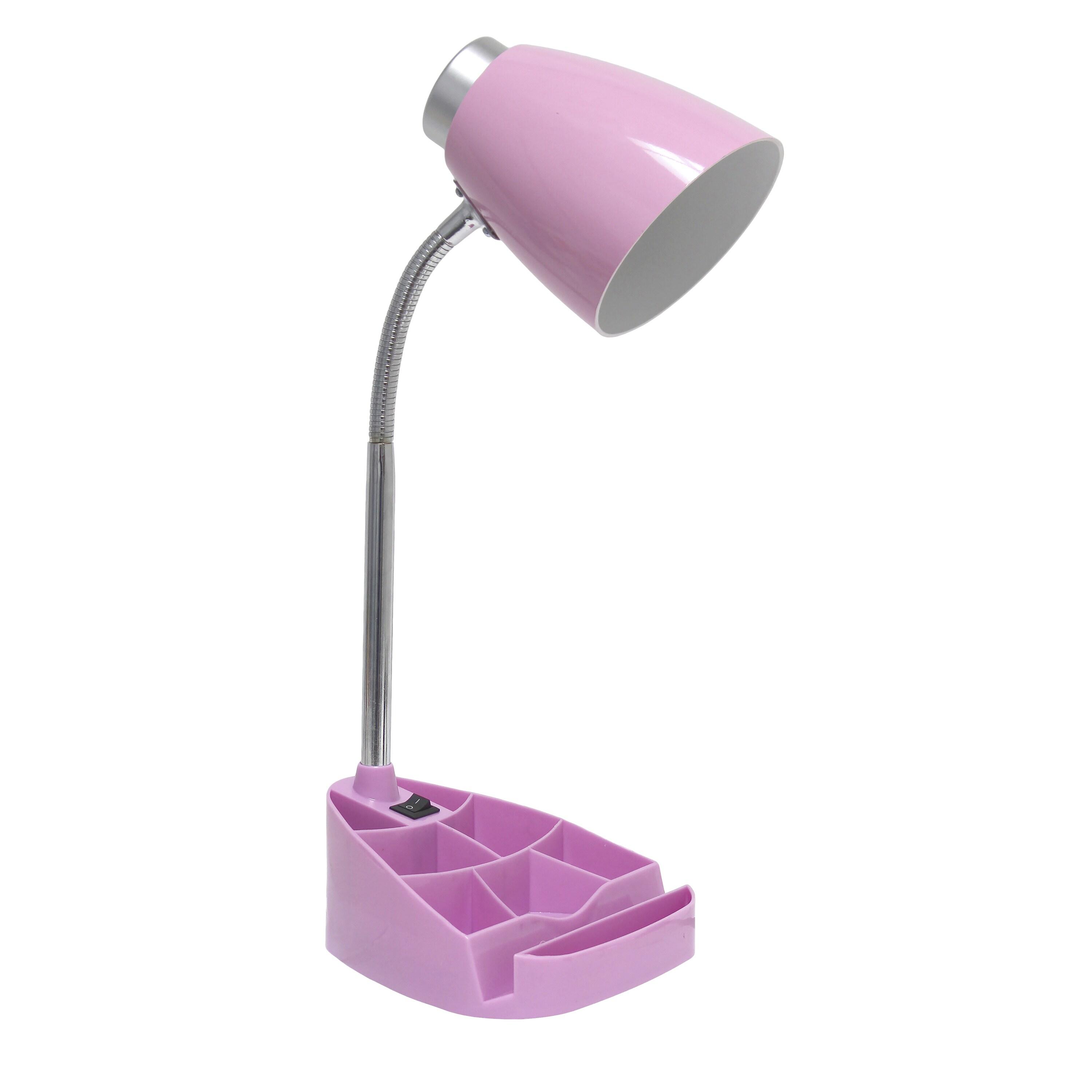 Creekwood Home 18.5" Pink Flexible Gooseneck Organizer Plastic Desk Lamp