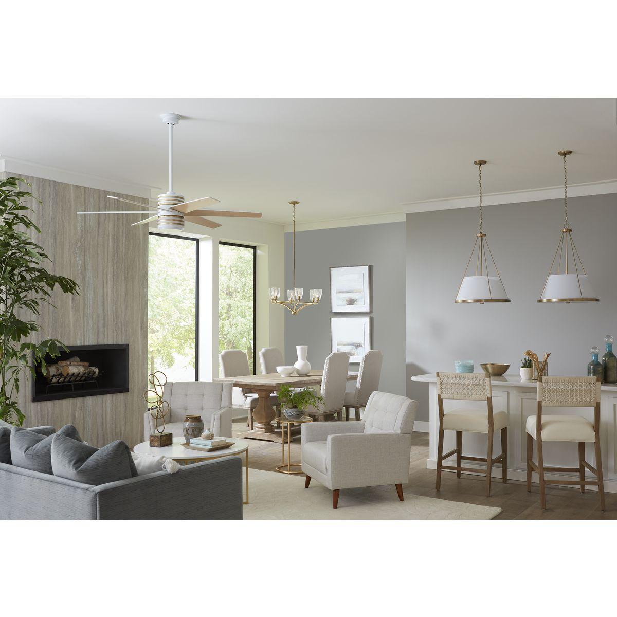 Progress Lighting Parkhurst 6-Light Chandelier, Brushed Bronze, Glass, Elegant Transitional Style, Ideal for Dining Rooms & Bedrooms.