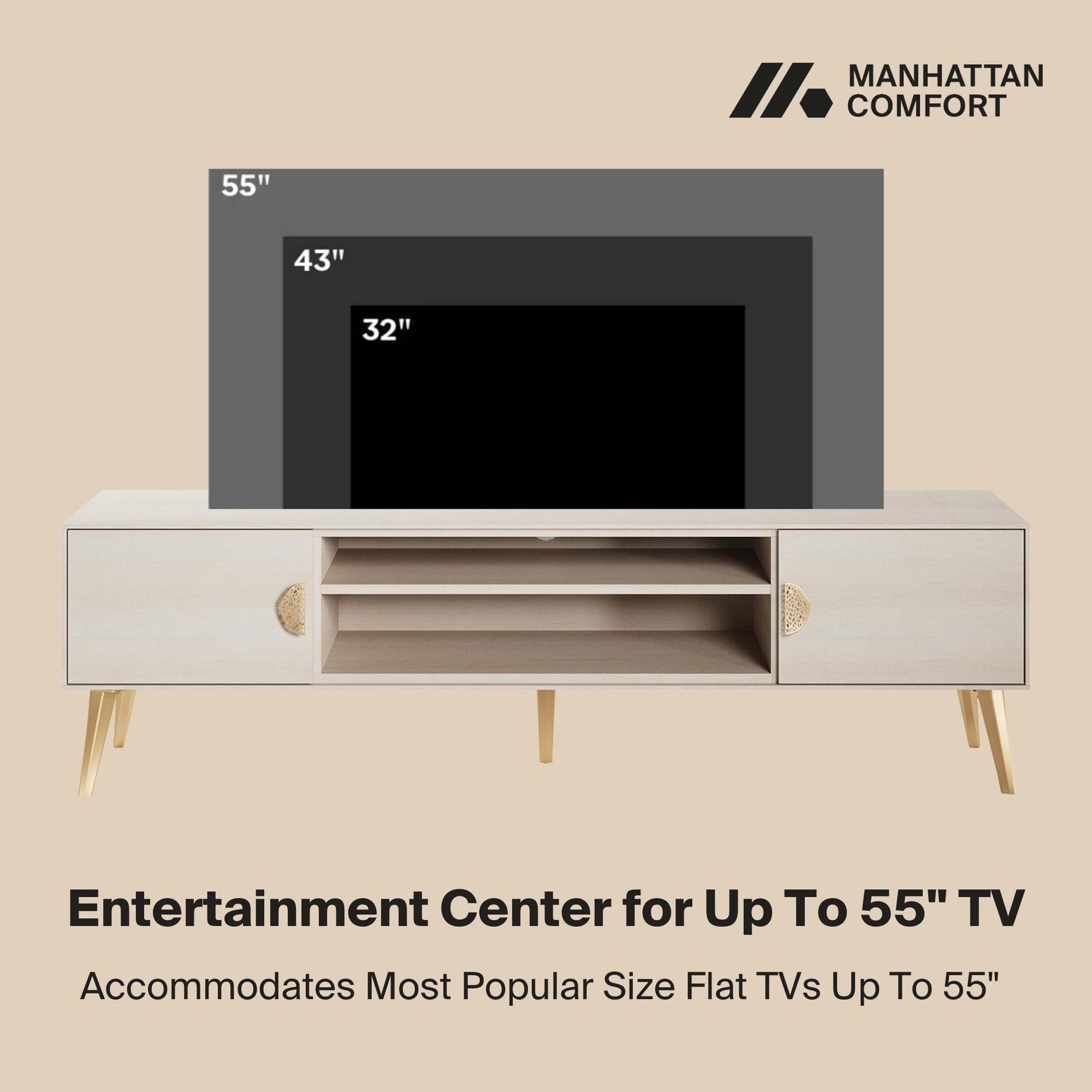 Manhattan Comfort 70.9" Haley TV Stand for TVs up to 55" White