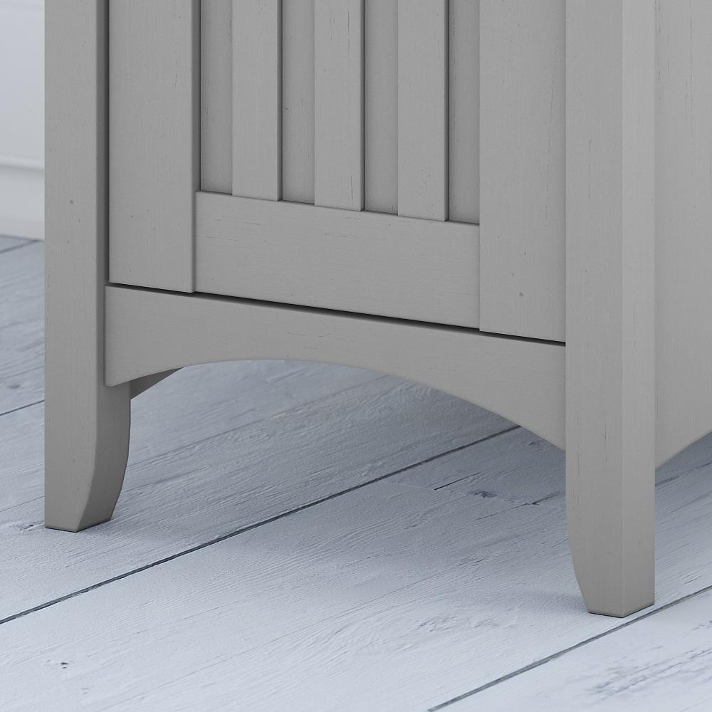 Salinas L Shaped Desk with Storage Gray - Bush Furniture: Mission Style, Home Office Furniture, Adjustable Shelf