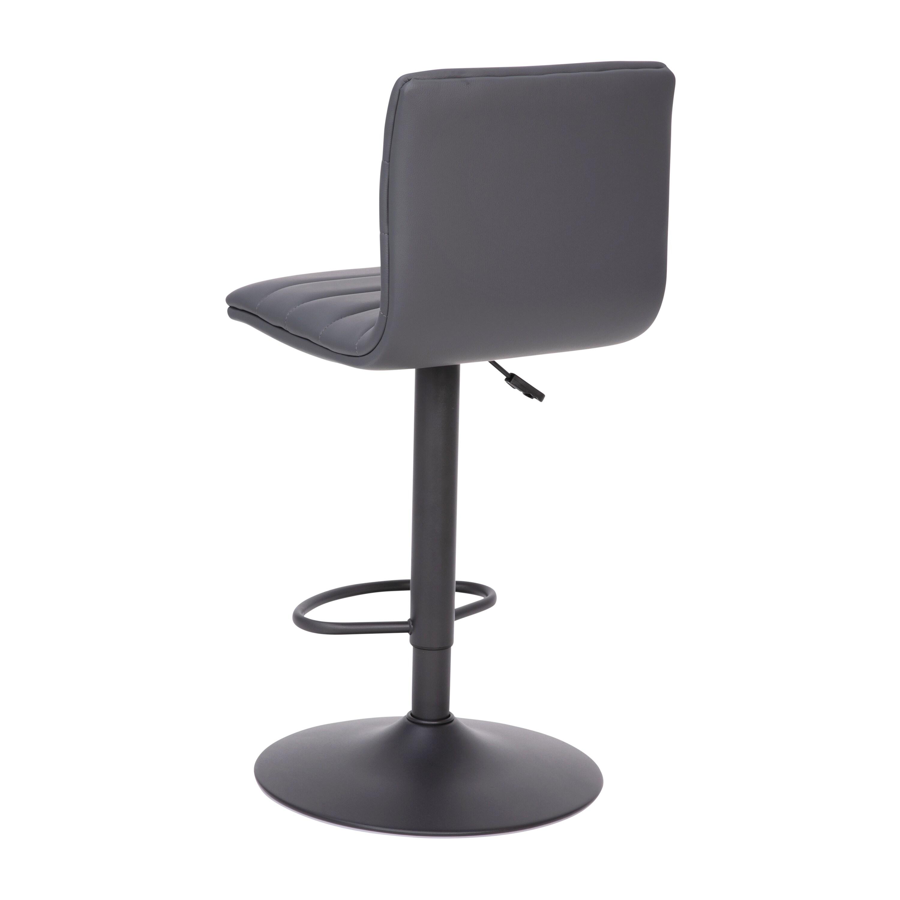 Taylor & Logan Rochester Swivel Upholstered Adjustable Height Counter Stool with Metal Frame
