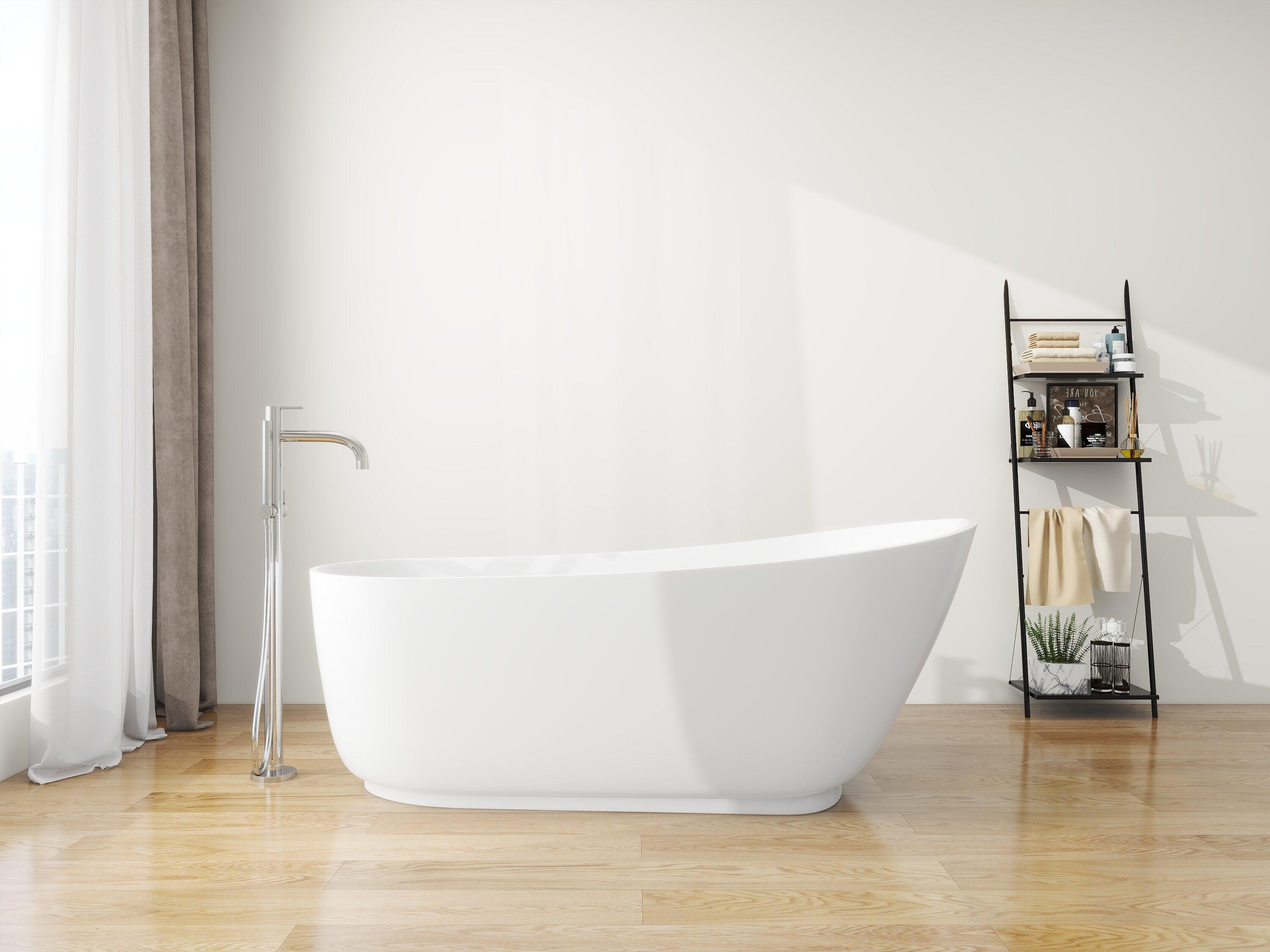 59'' x 30'' Freestanding Soaking Solid Surface Bathtub