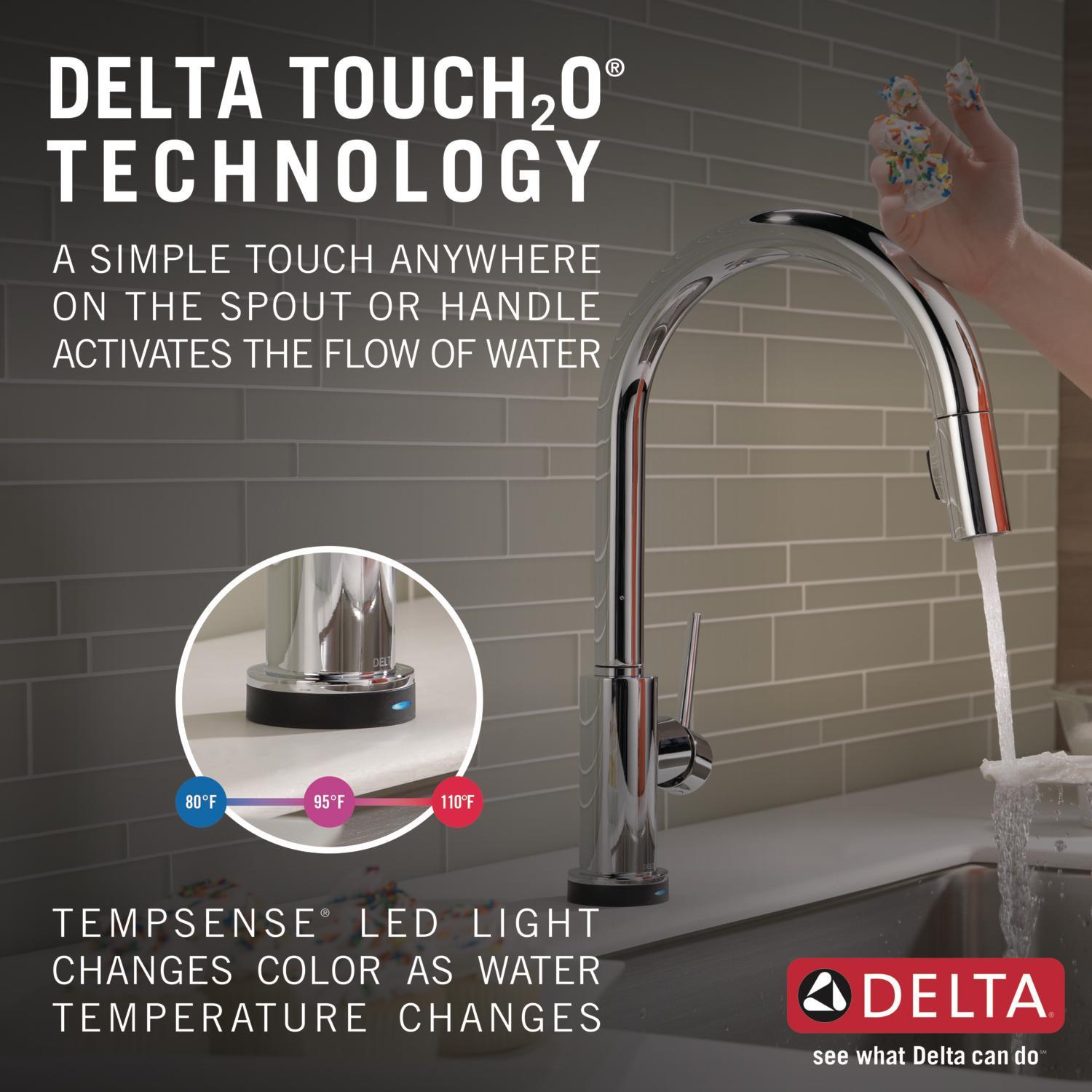 Chrome Single-Handle Pull-Down Kitchen Faucet with Touch Technology