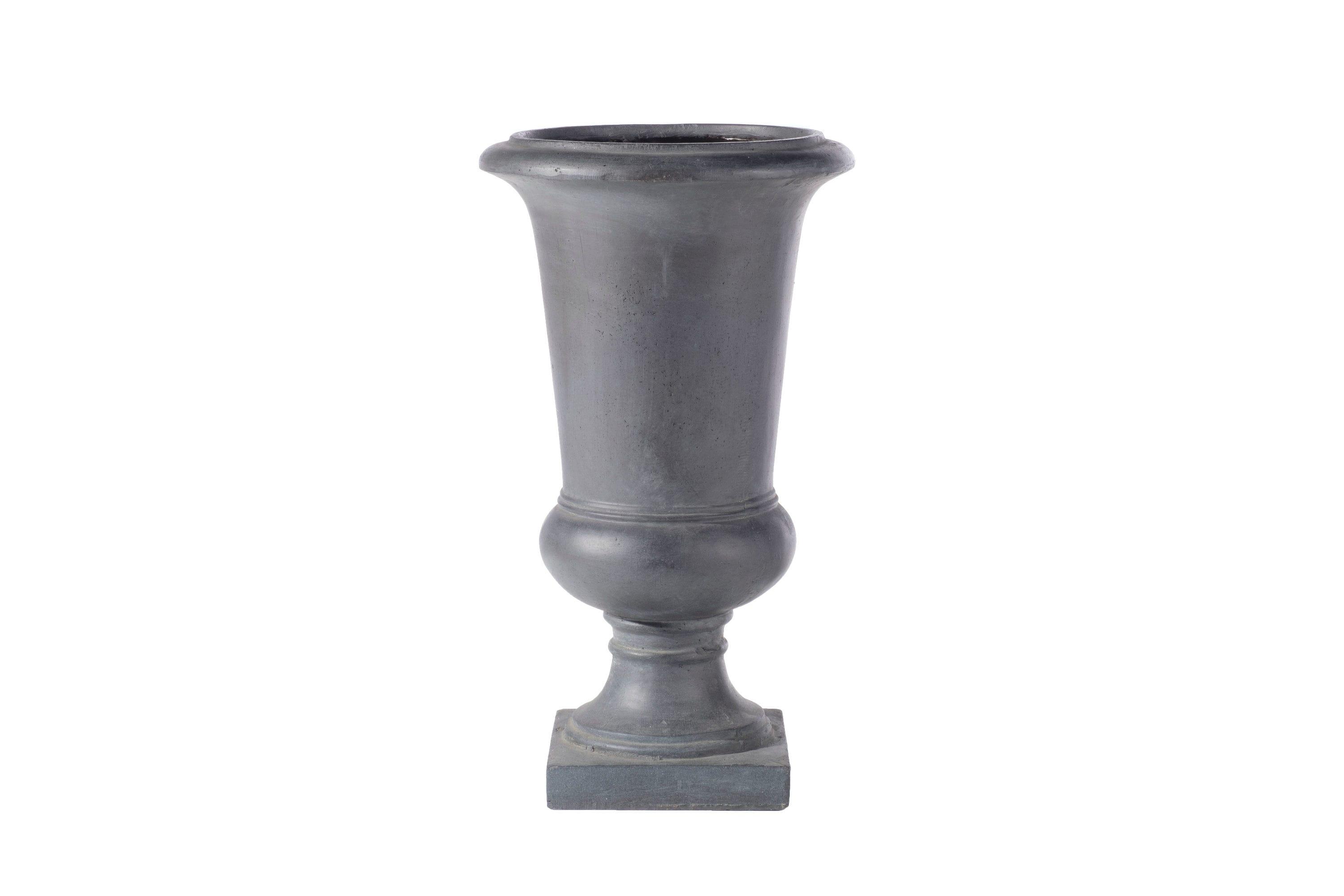 Alfresco Home Jovina Fiberstone Small Urn Planter in Antique Dark Bronze
