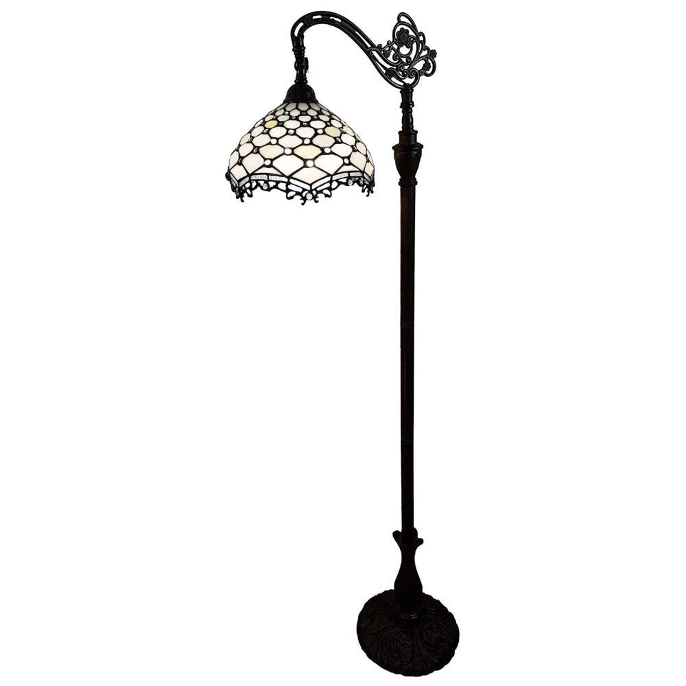 Amora Lighting Tiffany Style Jeweled Reading Floor Lamp 62" High