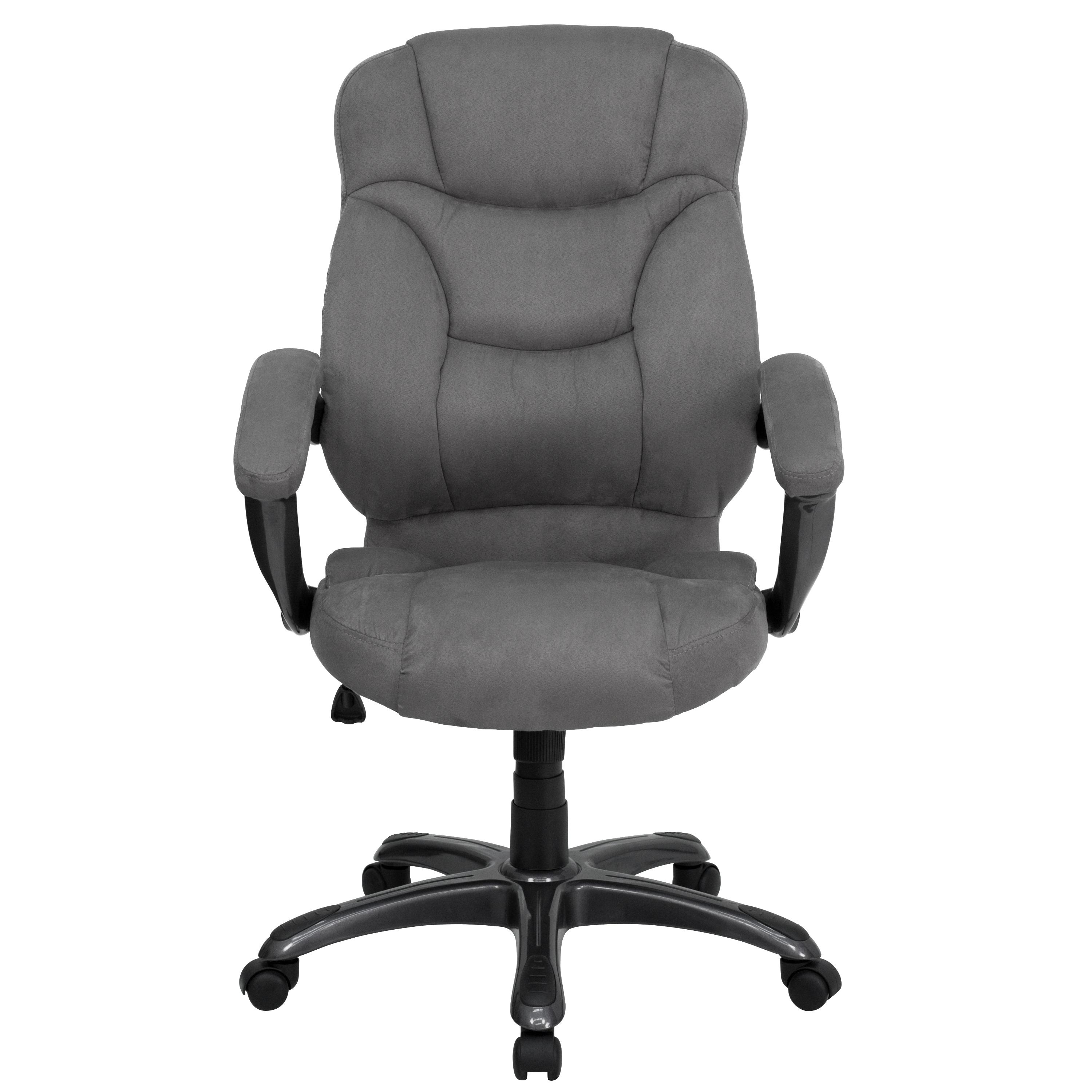 Flash Furniture High Back Gray Microfiber Contemporary Executive Swivel Ergonomic Office Chair with Arms