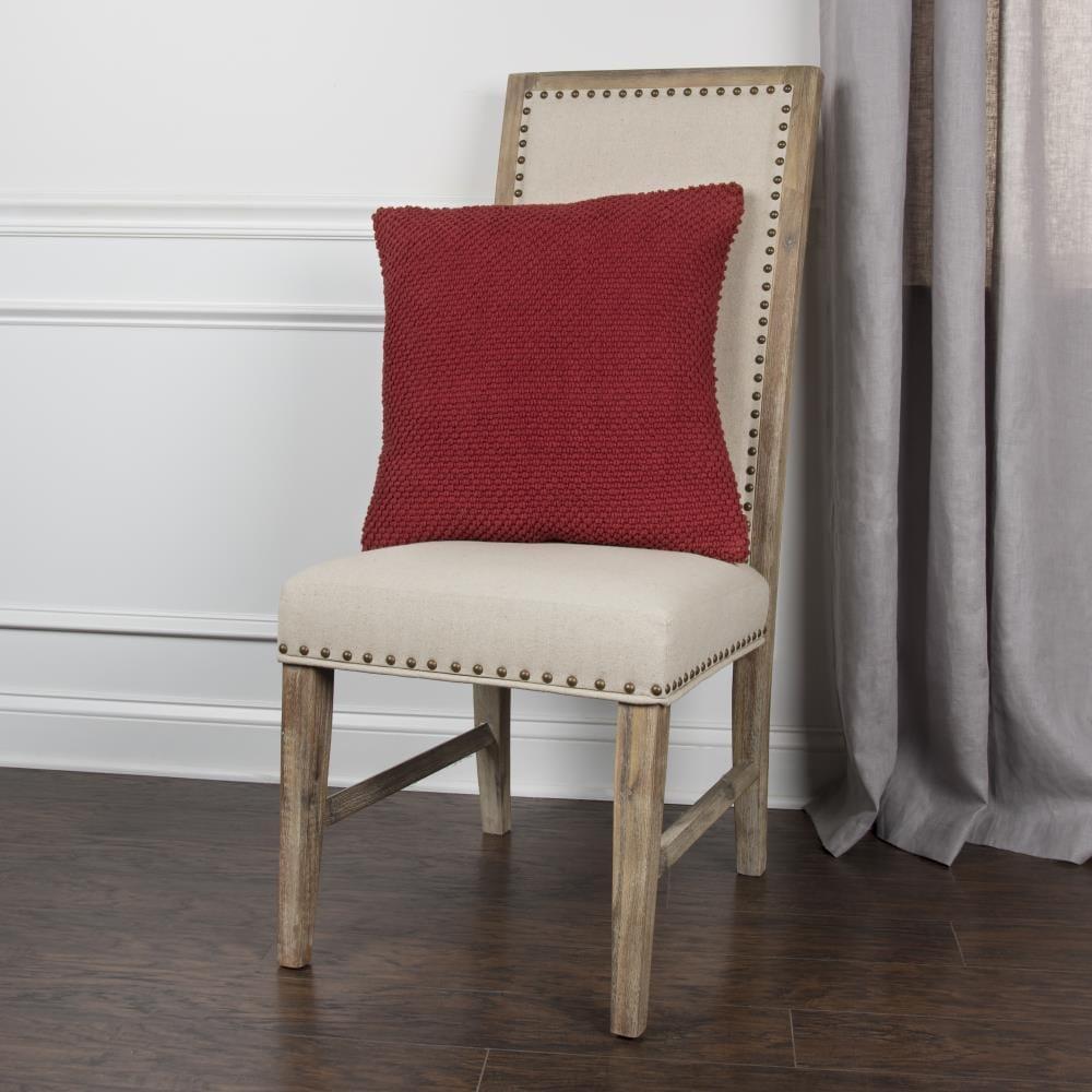 20"x20" Oversize Poly Filled Solid Square Throw Pillow Red - Rizzy Home: Cotton Canvas, Indoor, Zipper Closure