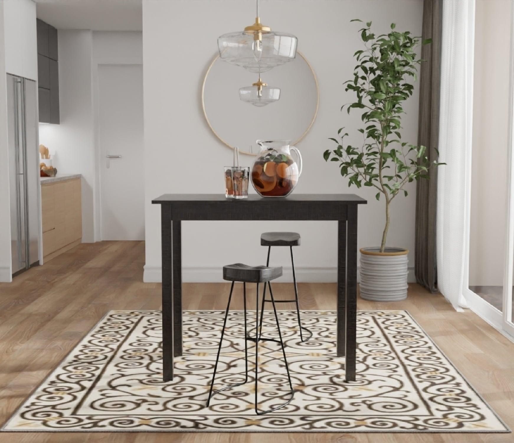 Carolina Living Keegan Pub Bar Espresso: Counter Height Dining Table for 4, Rubberwood Frame