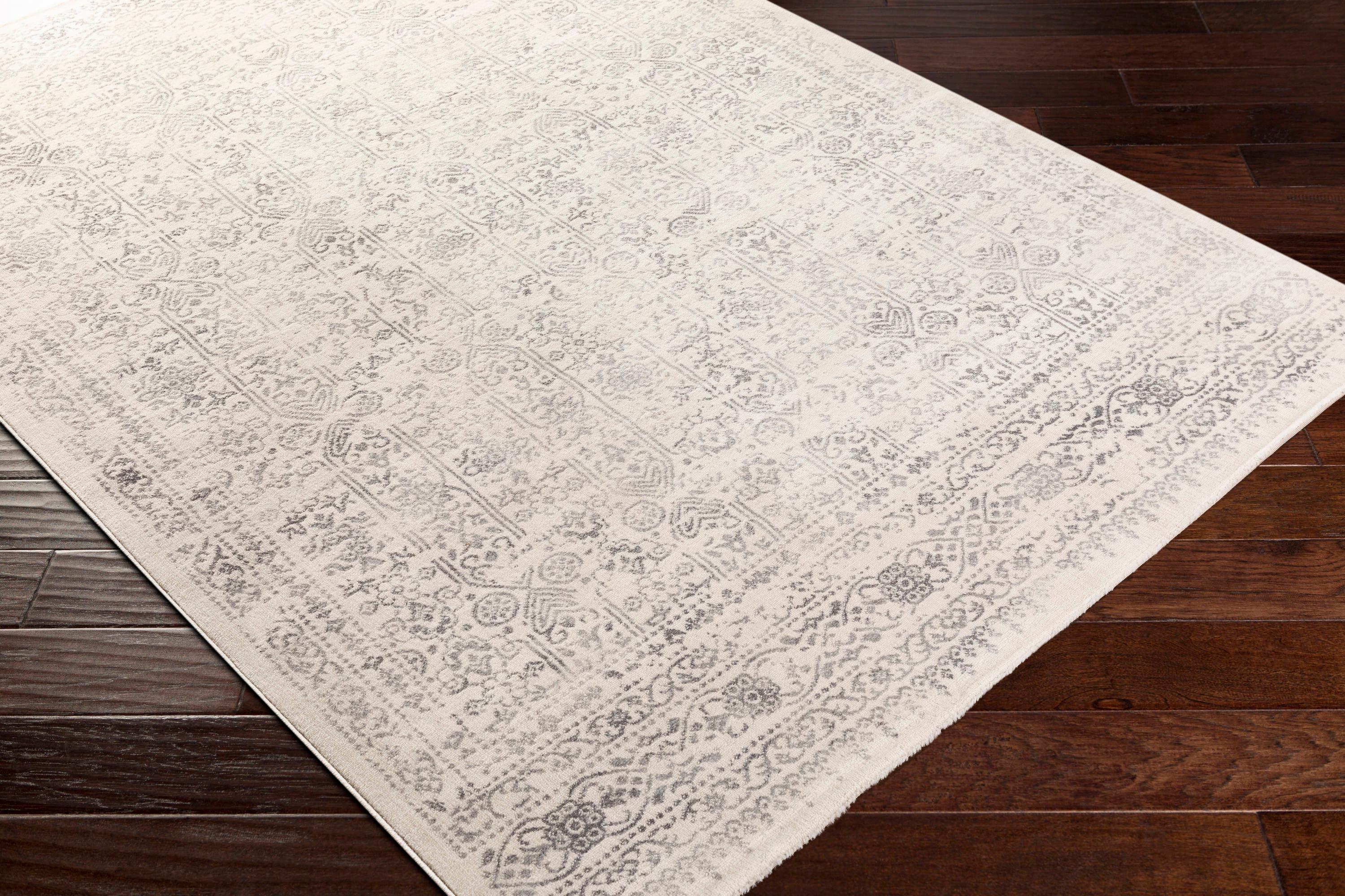 Livabliss Roma 8 x 10 (ft) Synthetic Gray Rectangular Indoor Distressed/Overdyed Vintage Area rug