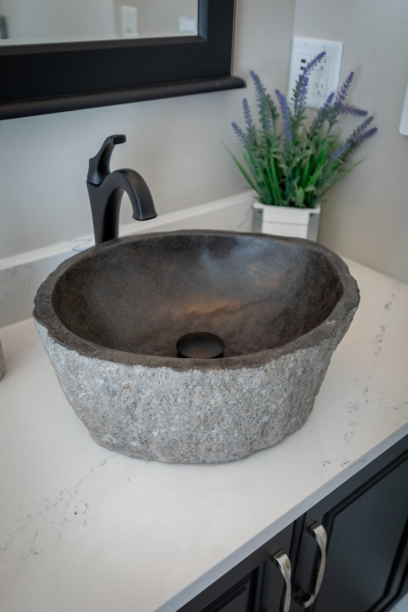 Eden Bath 20'' Gray Stone Specialty Bathroom Sink