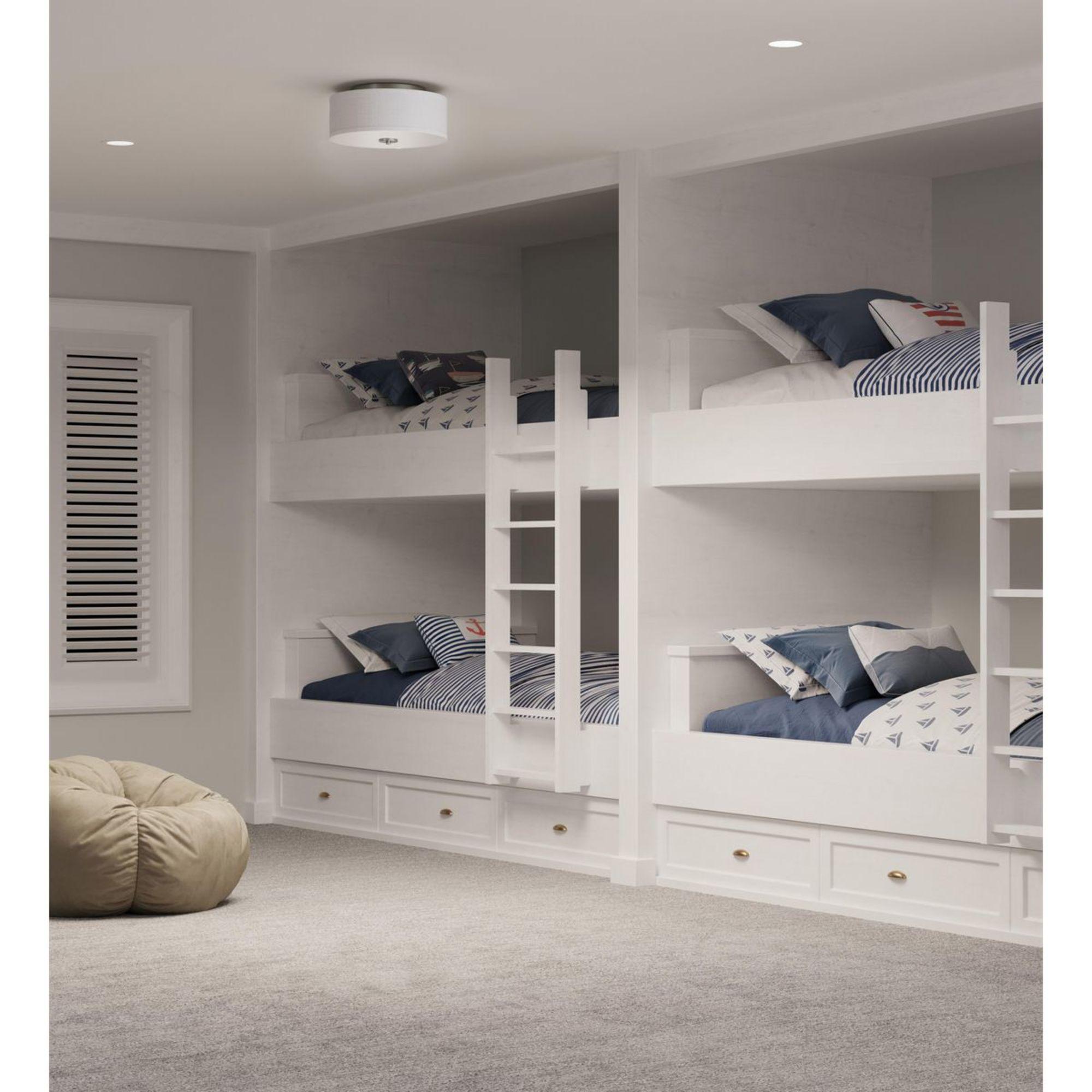 Progress Lighting Inspire Collection 1-Light LED Flush Mount in Brushed Nickel with Summer Linen Shade