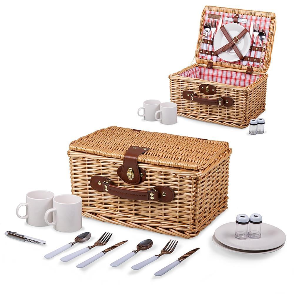 Picnic Time Catalina Wicker Picnic Basket with Picnic