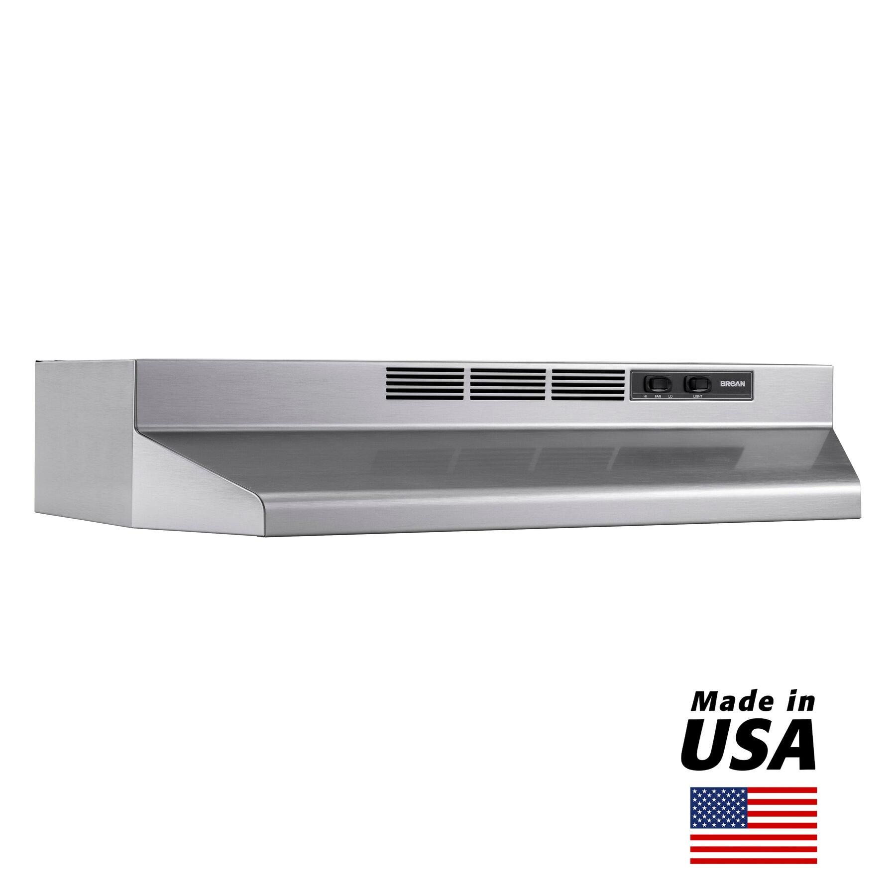 Broan® 36-Inch Ductless Under-Cabinet Range Hood, Stainless Finish