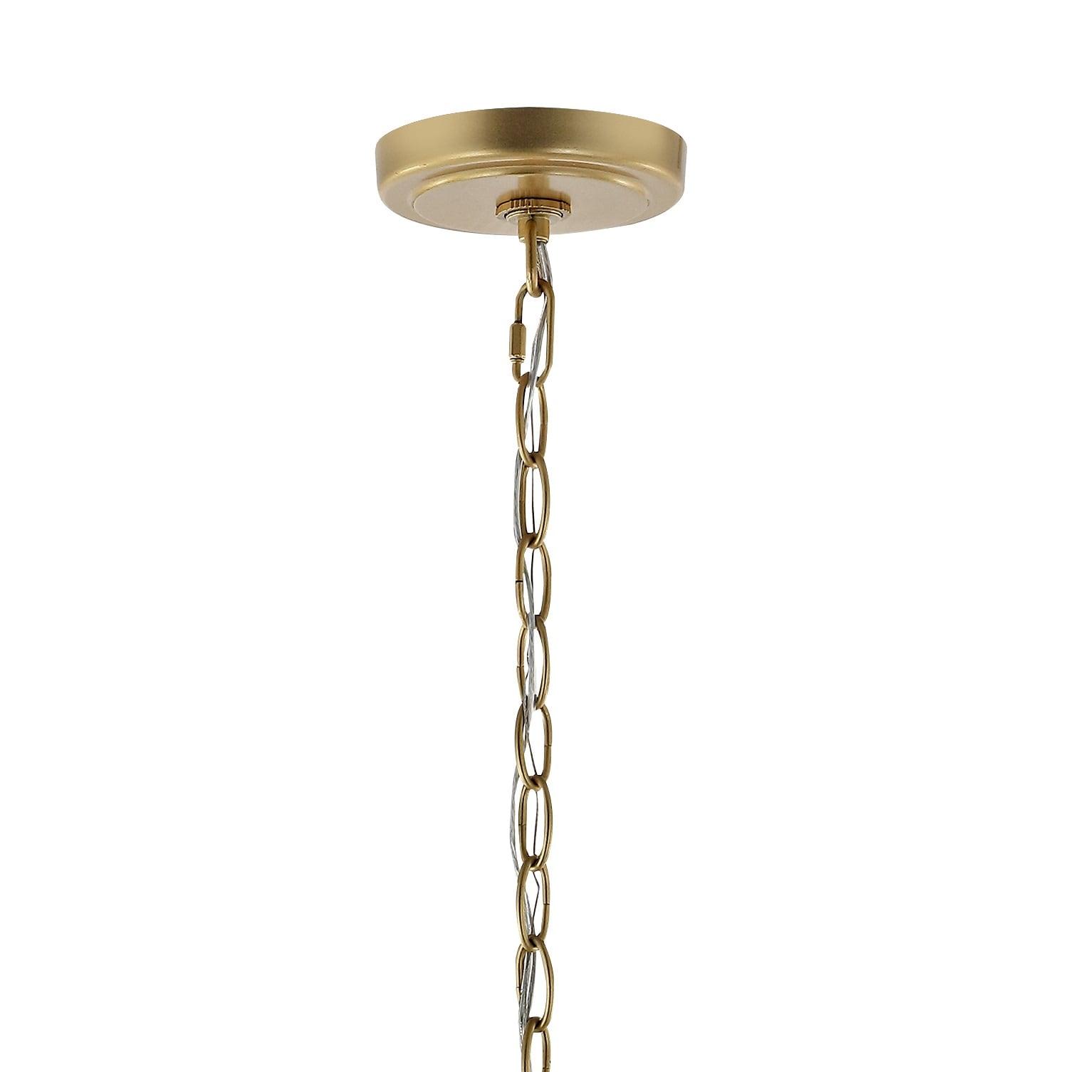 11" LED 4-light Ruth Classic Lantern Metal/Glass Pendant Antique Gold - JONATHAN Y: ETL Listed, Adjustable Height