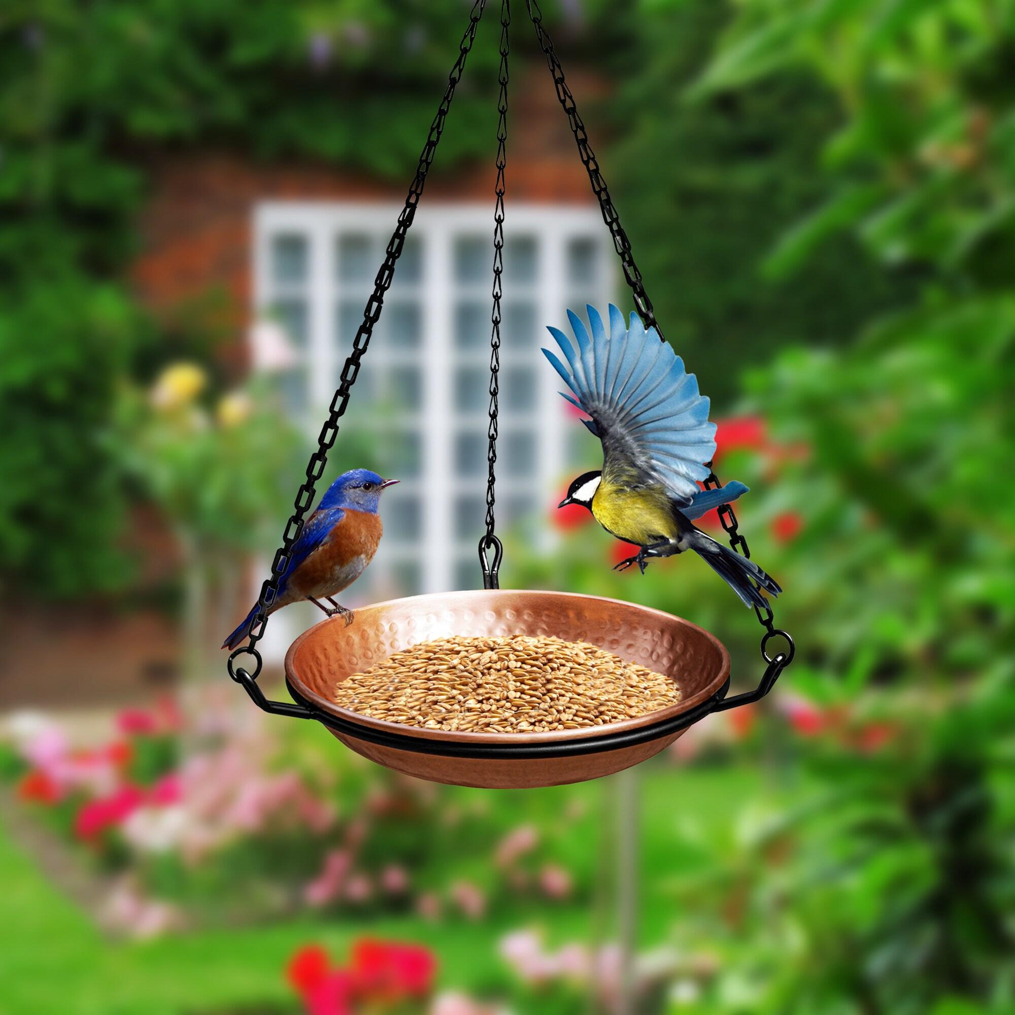 Pure Copper Hand Hammered Bird Bath Feeder Bowl Detachable Outdoor Decor for Garden Backyard Patio and Deck