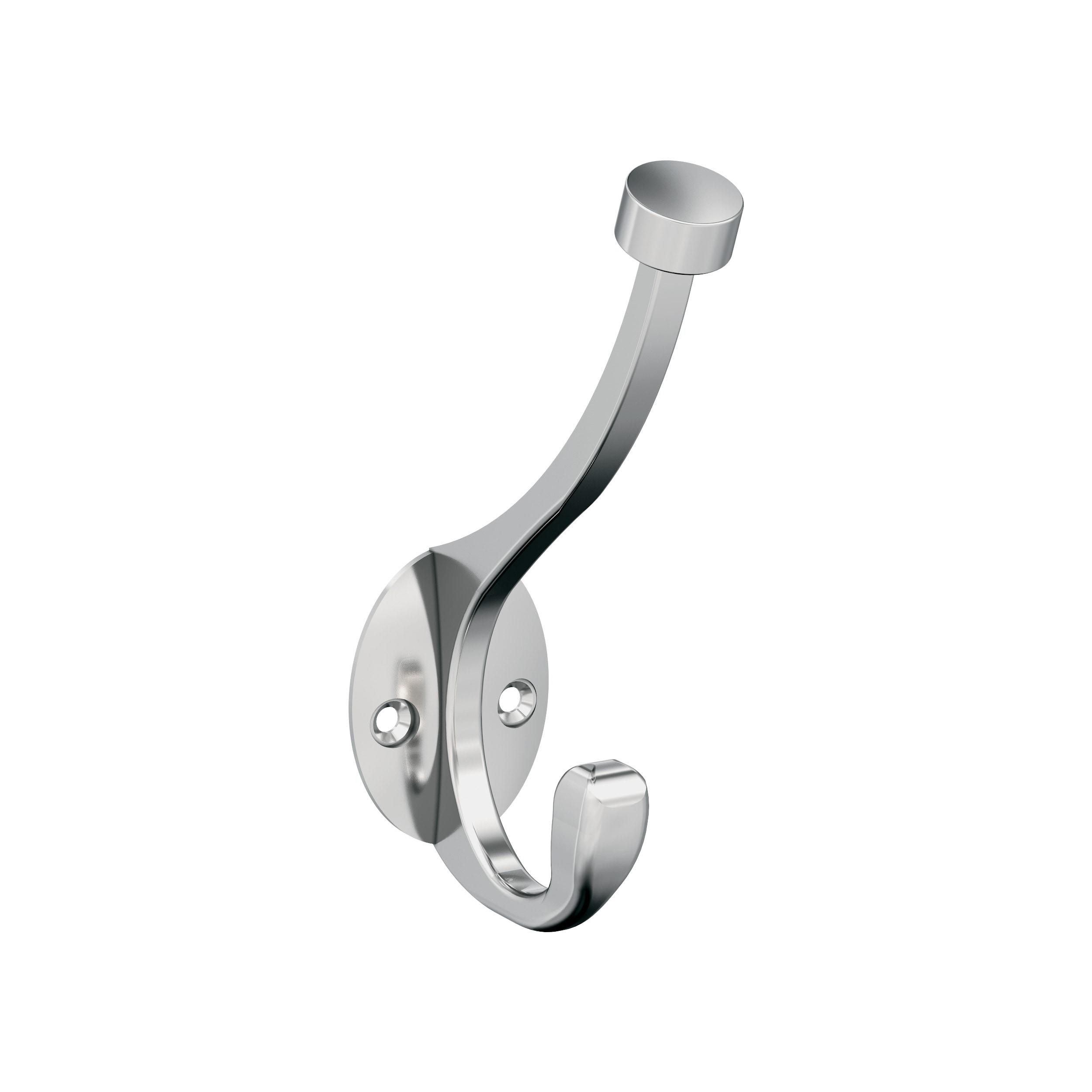 Amerock H5546526 | Adare Double Prong Decorative Wall Hook | Polished Chrome Hook for Coats, Hats, Backpacks, Bags | Hooks for Bathroom, Bedroom, Closet, Entryway, Laundry Room, Office