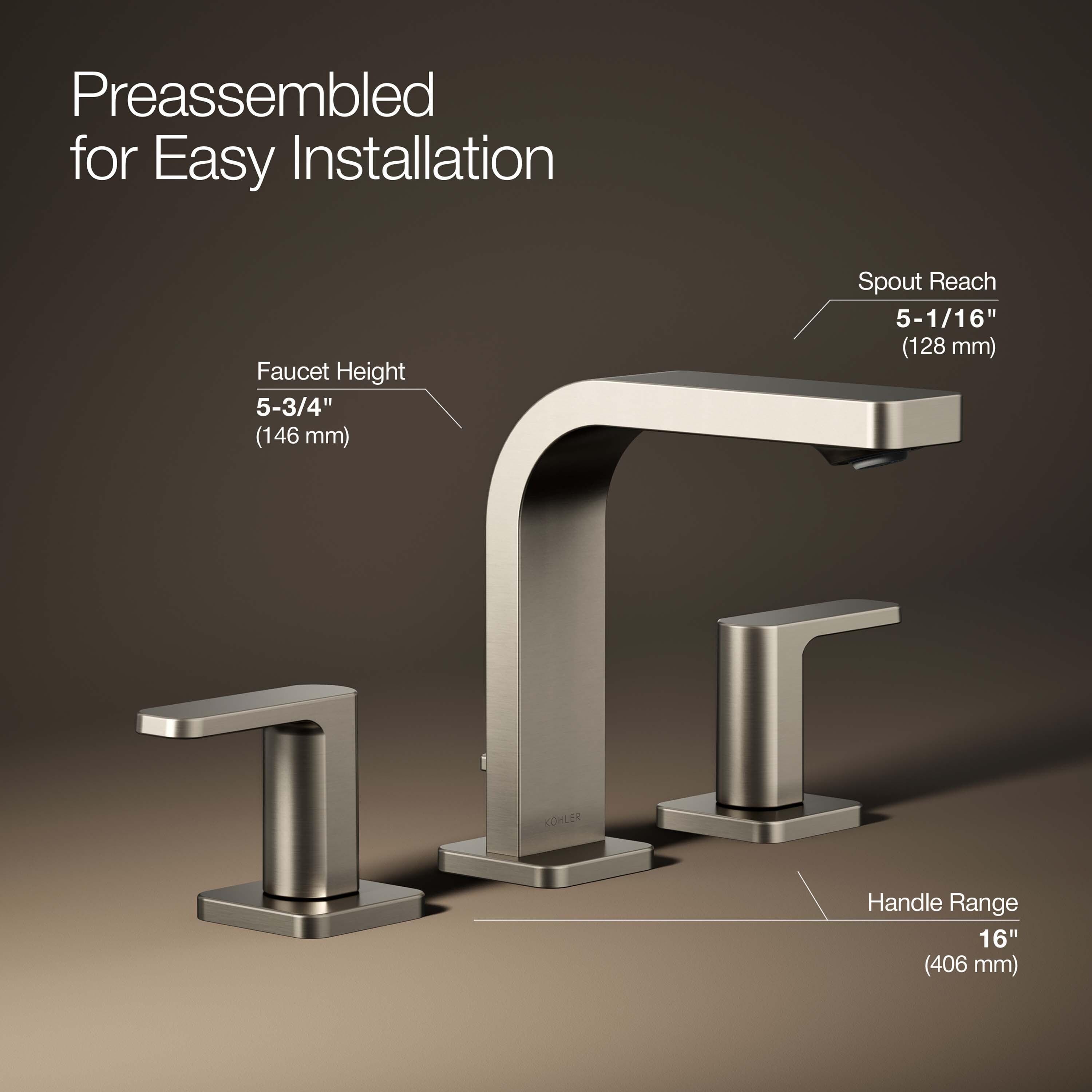 Kohler ® Parallel ® Widespread Nickel Bathroom Sink Faucet and Handles