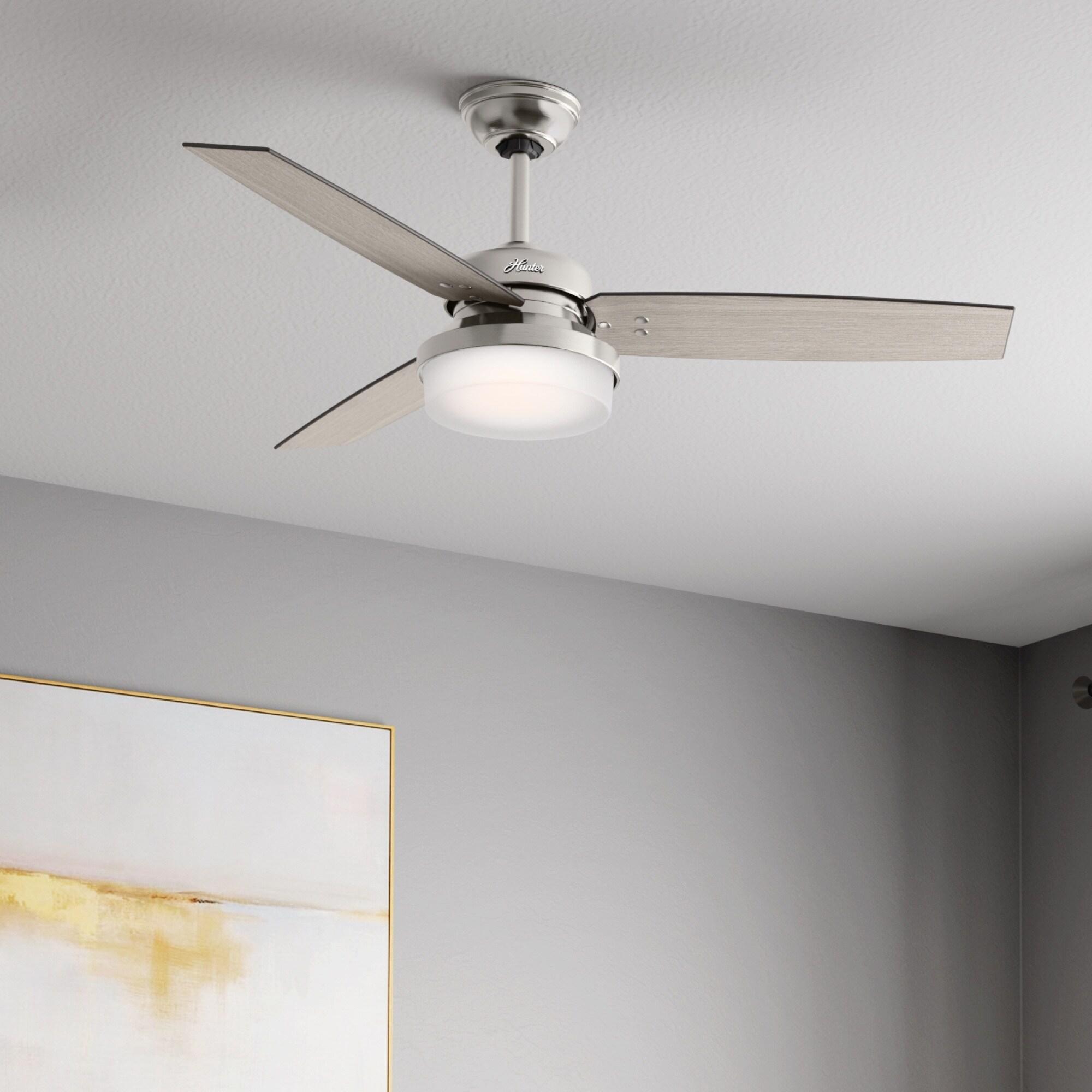 52" Sentinel Ceiling Fan with Remote Nickel: WhisperWind Motor, Reversible - Hunter Fan