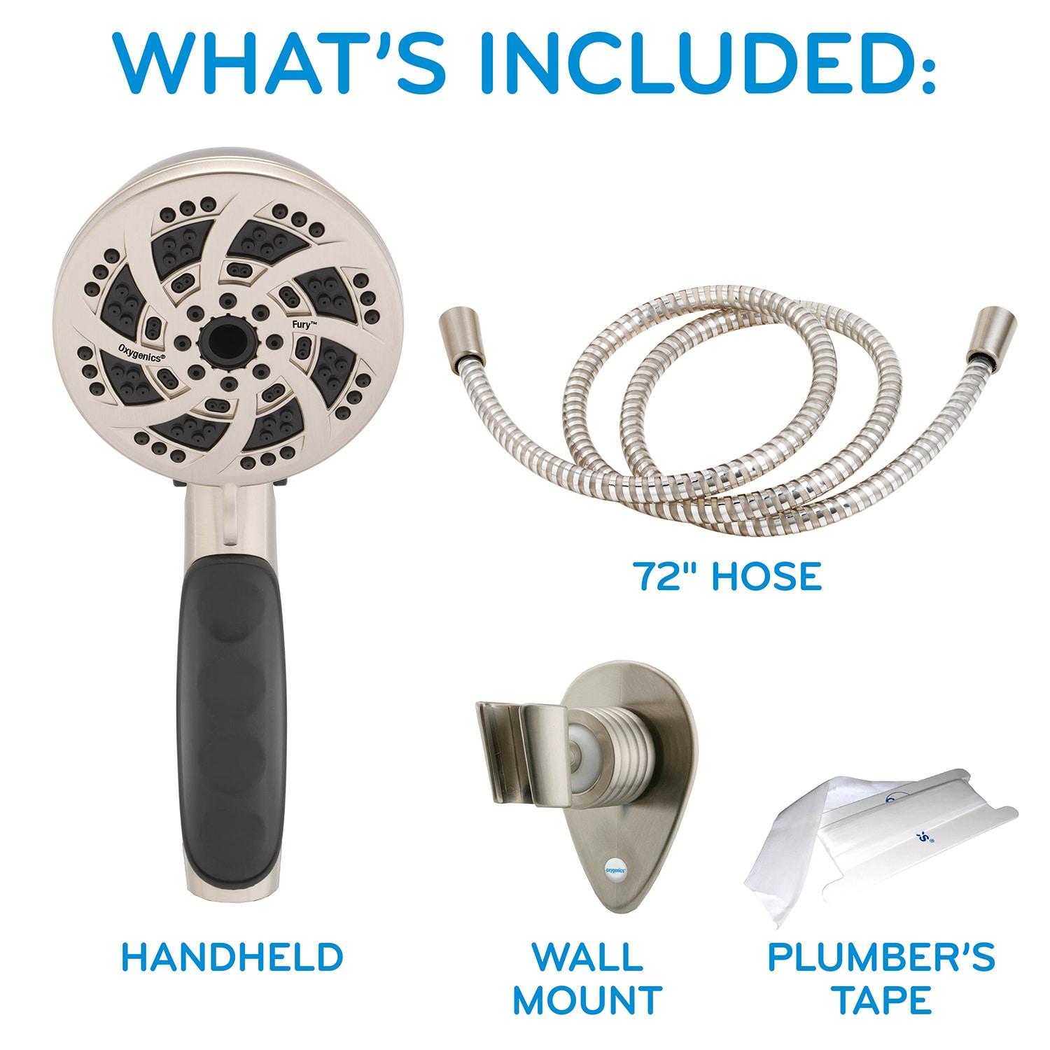 Oxygenics Fury RV Brushed Nickel Handheld Shower Head