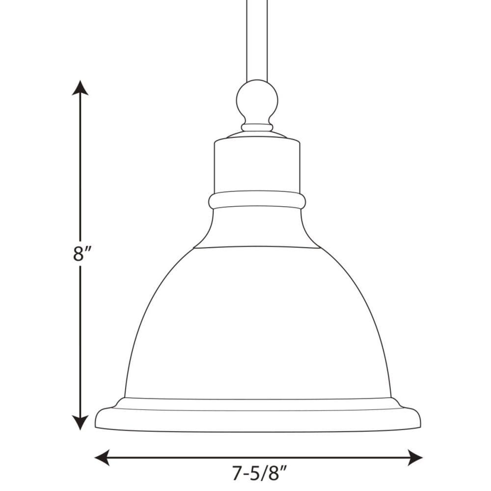 Progress Lighting, Madison Collection, 1-Light Mini-Pendant, Brushed Nickel, Etched Glass Shade