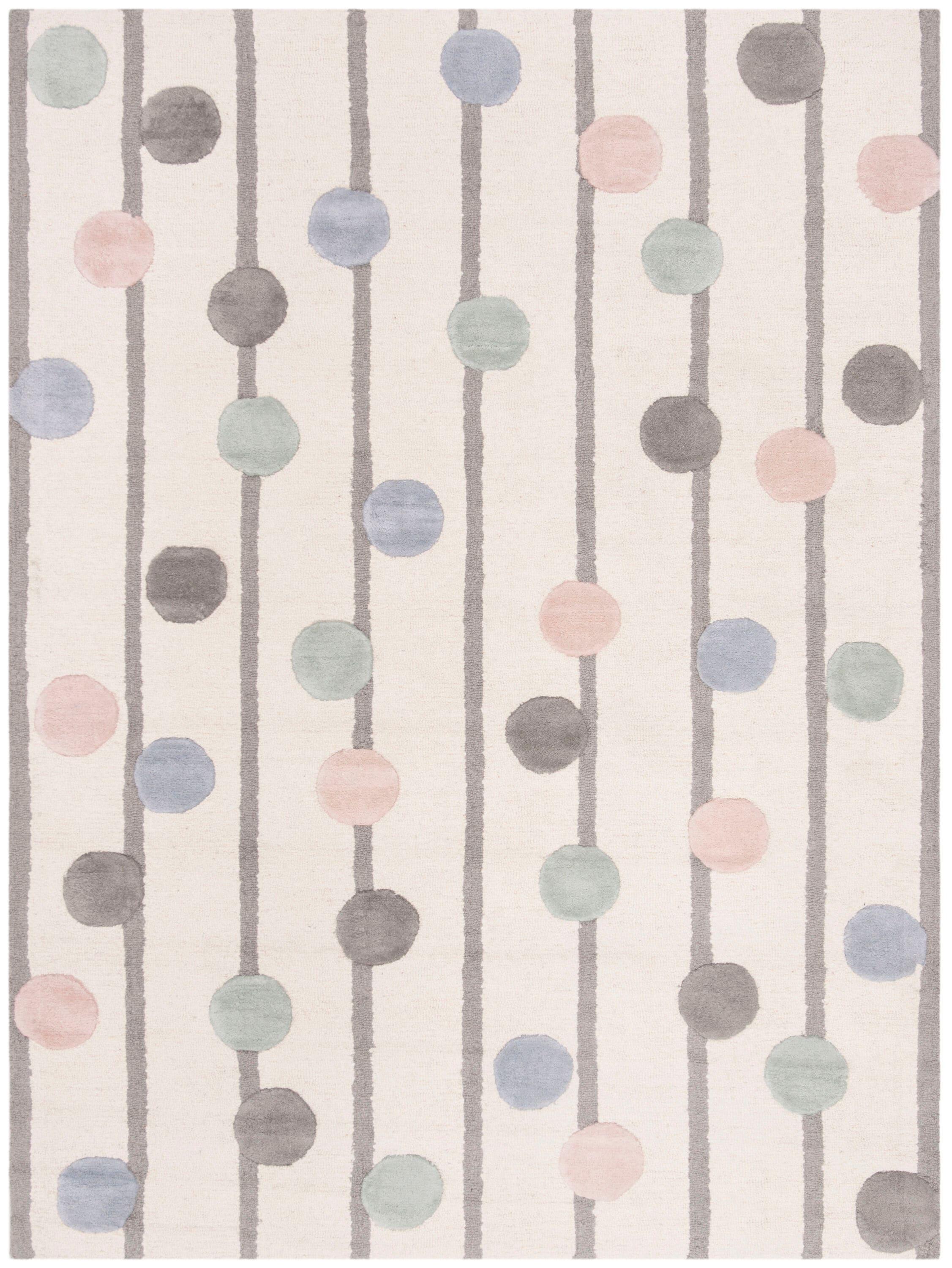 SAFAVIEH Kids Confetti Wool Area Rug, Ivory/Multi, 5' x 7'