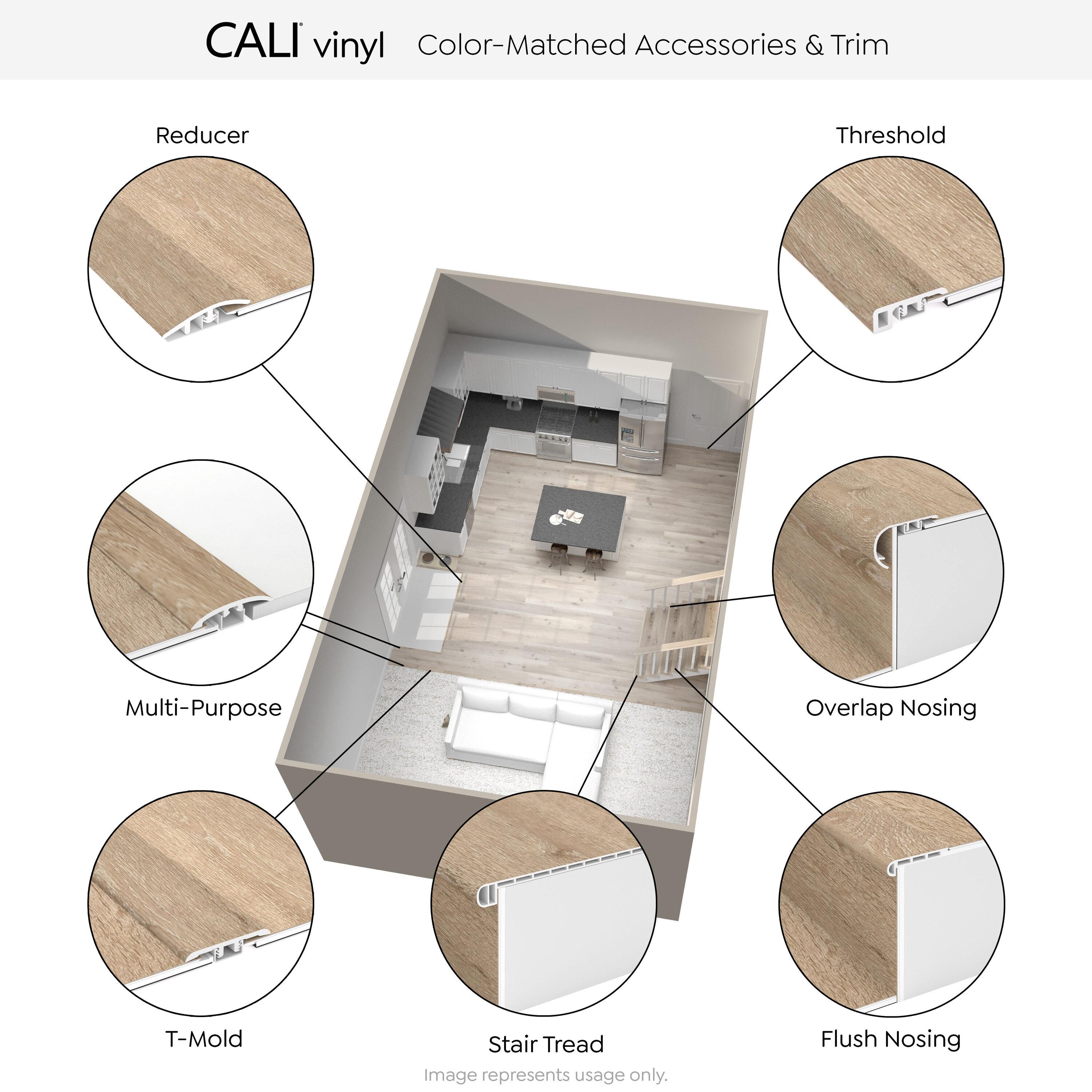 Victoria Home Vinyl 1.73'' Thick x 12.2'' Wide x 49.8'' Length Stair Tread with Cap Universal