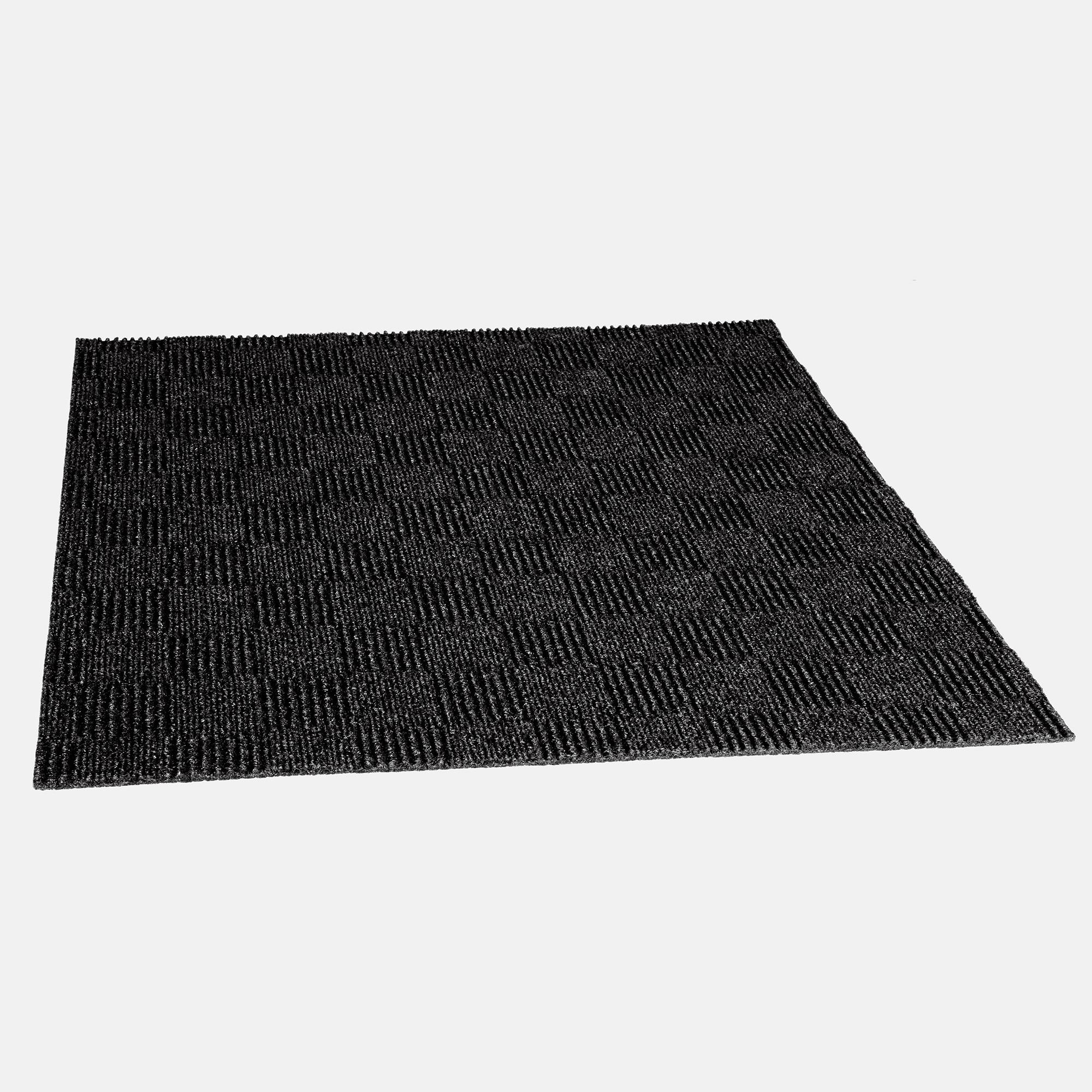 Foss Floors Masonry Black Ice Carpet Tiles - 24" x 24" Indoor/Outdoor, Peel and Stick Carpet Tiles - 60 sq. ft. per box – Pack of 15 Tiles