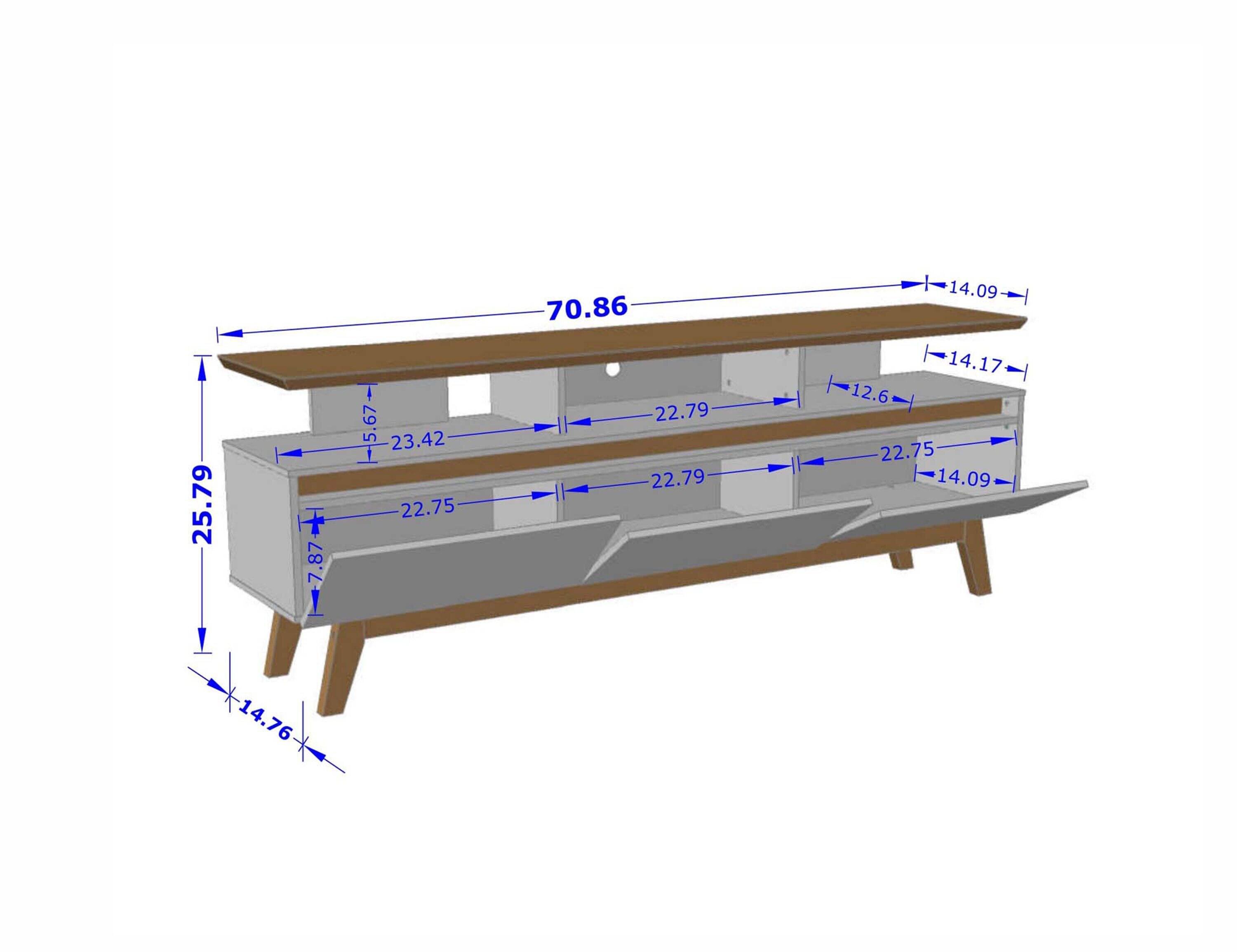 Yonkers TV Stand for TVs up to 65" White - Manhattan Comfort