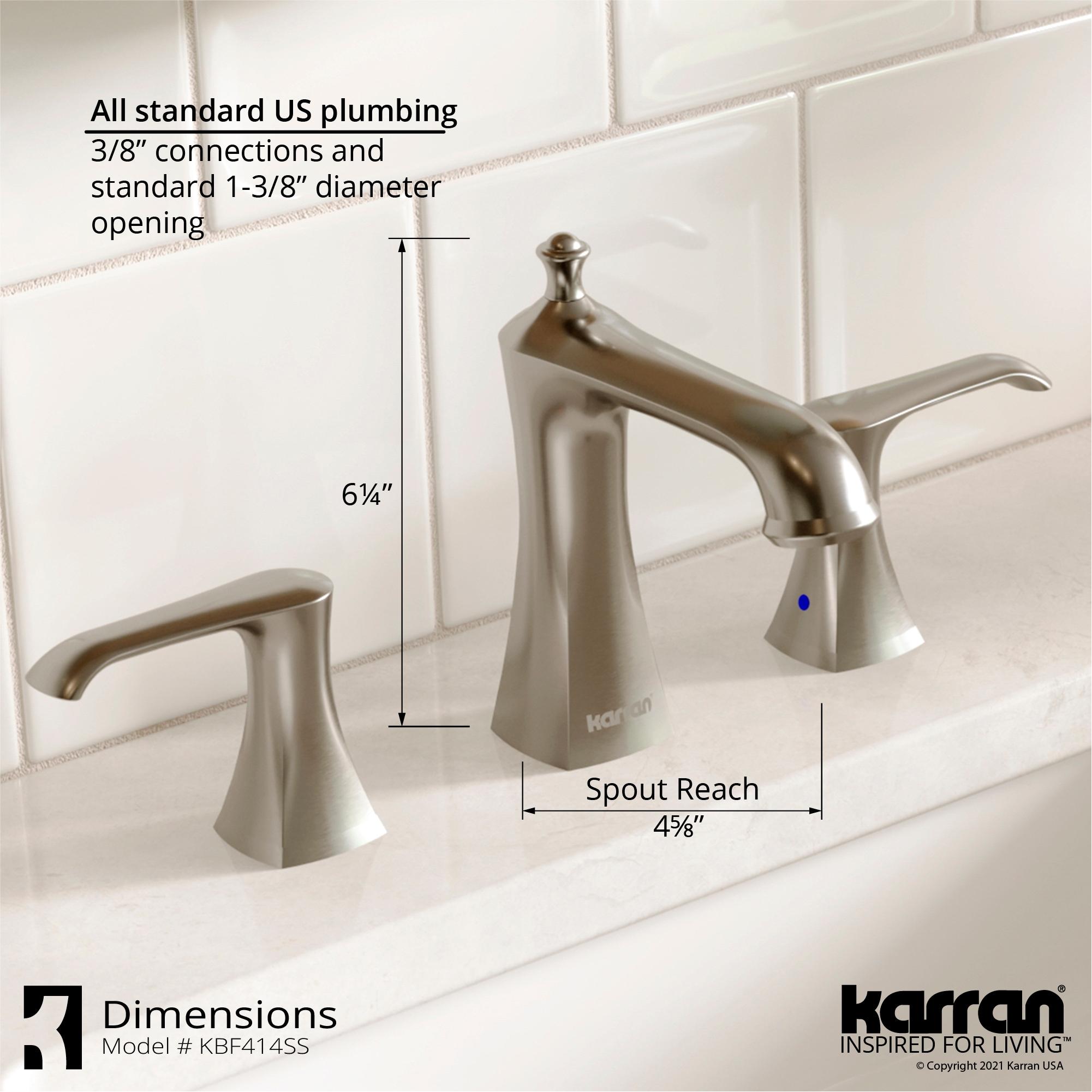 Karran Woodburn 8 In. Widespread 2-Handle Bathroom Faucet With Matching Pop-up Drain